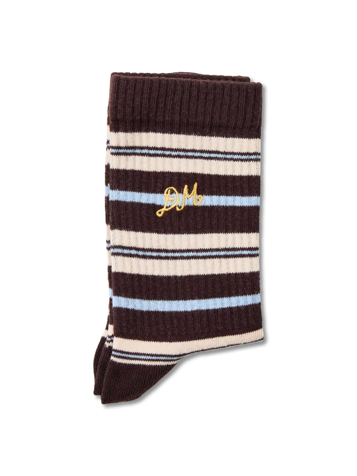 Calf Length Socks Brown Stripe
