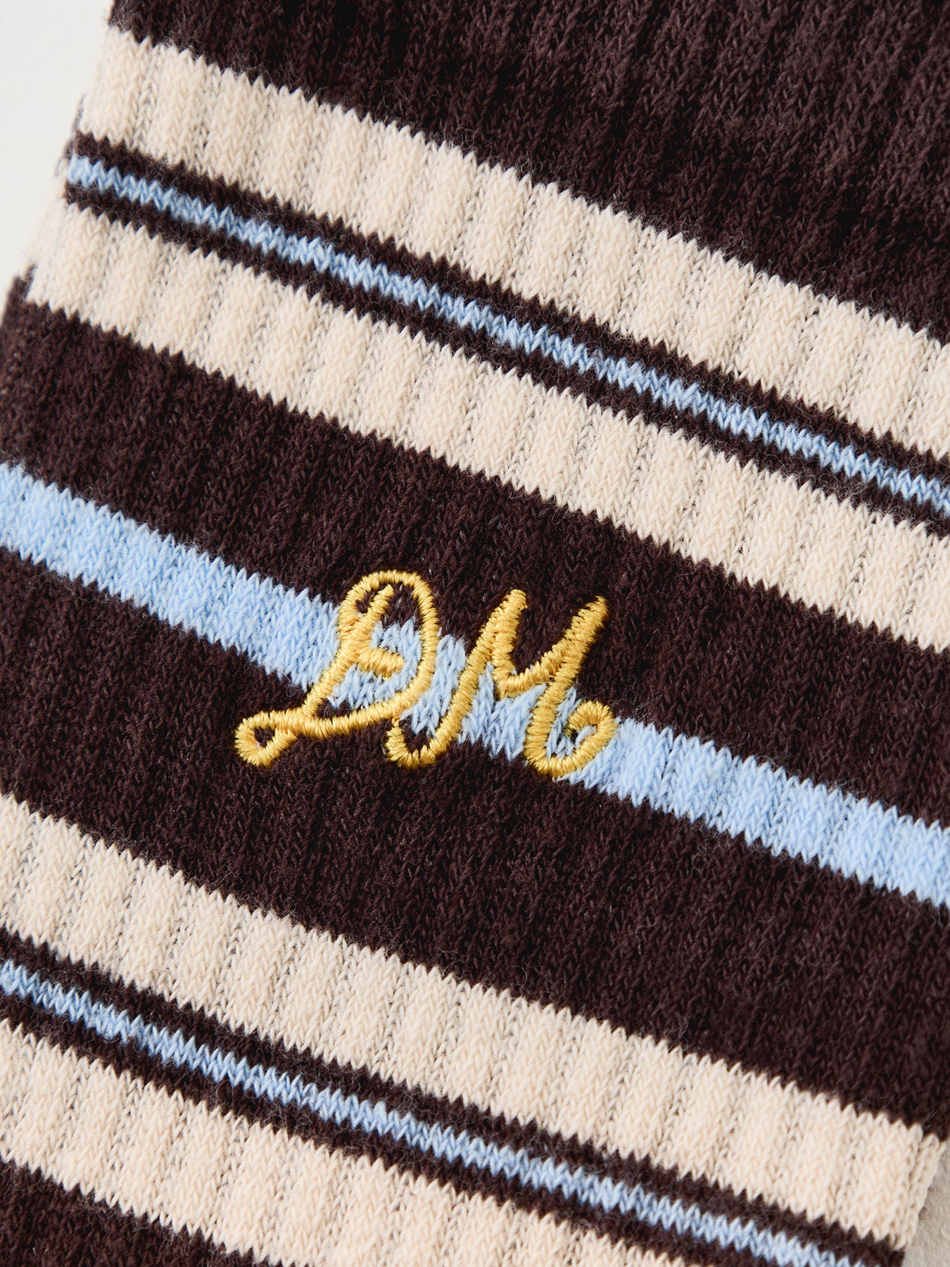 Calf Length Socks Brown Stripe