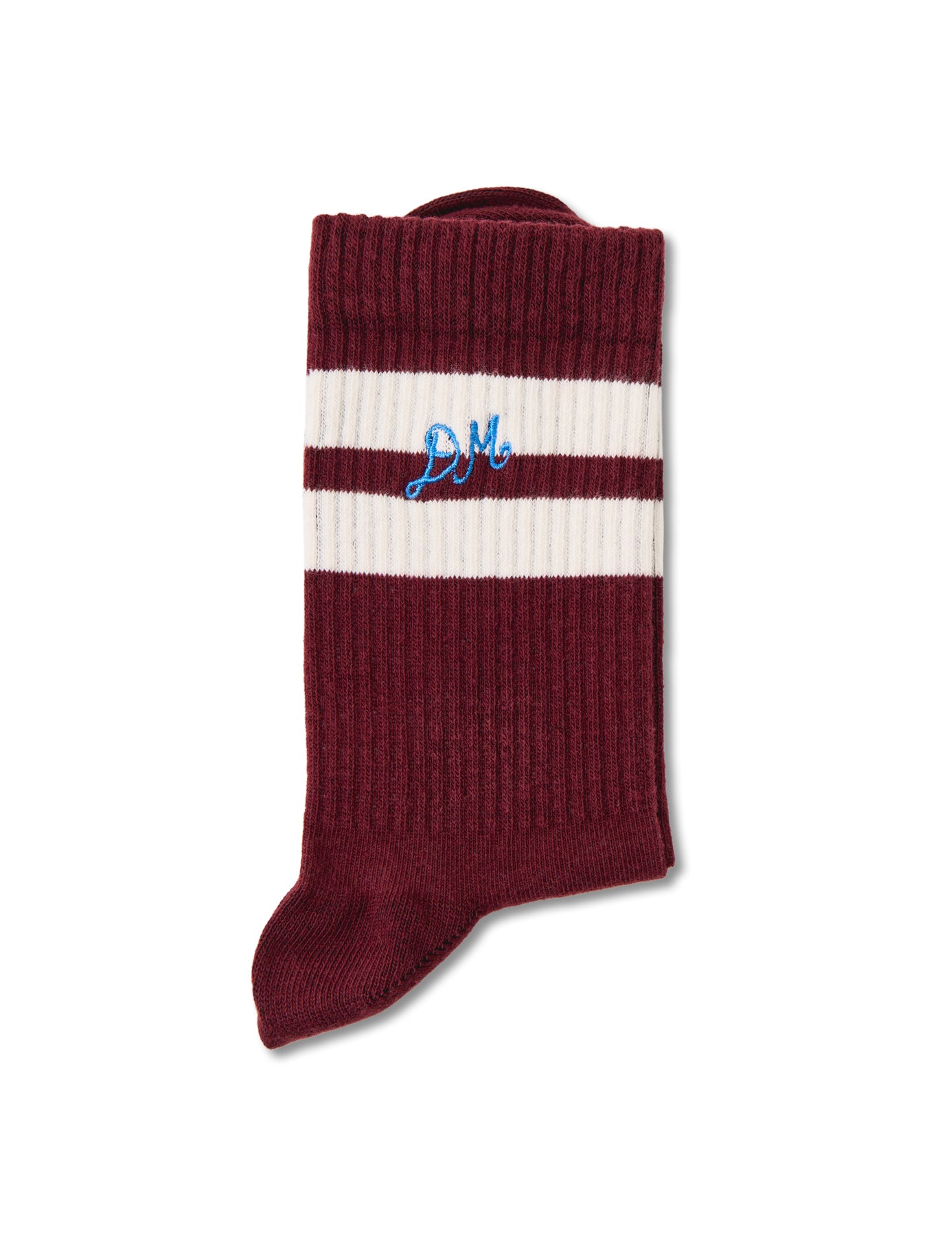 Sporty Stripe Calf Socks Burgundy
