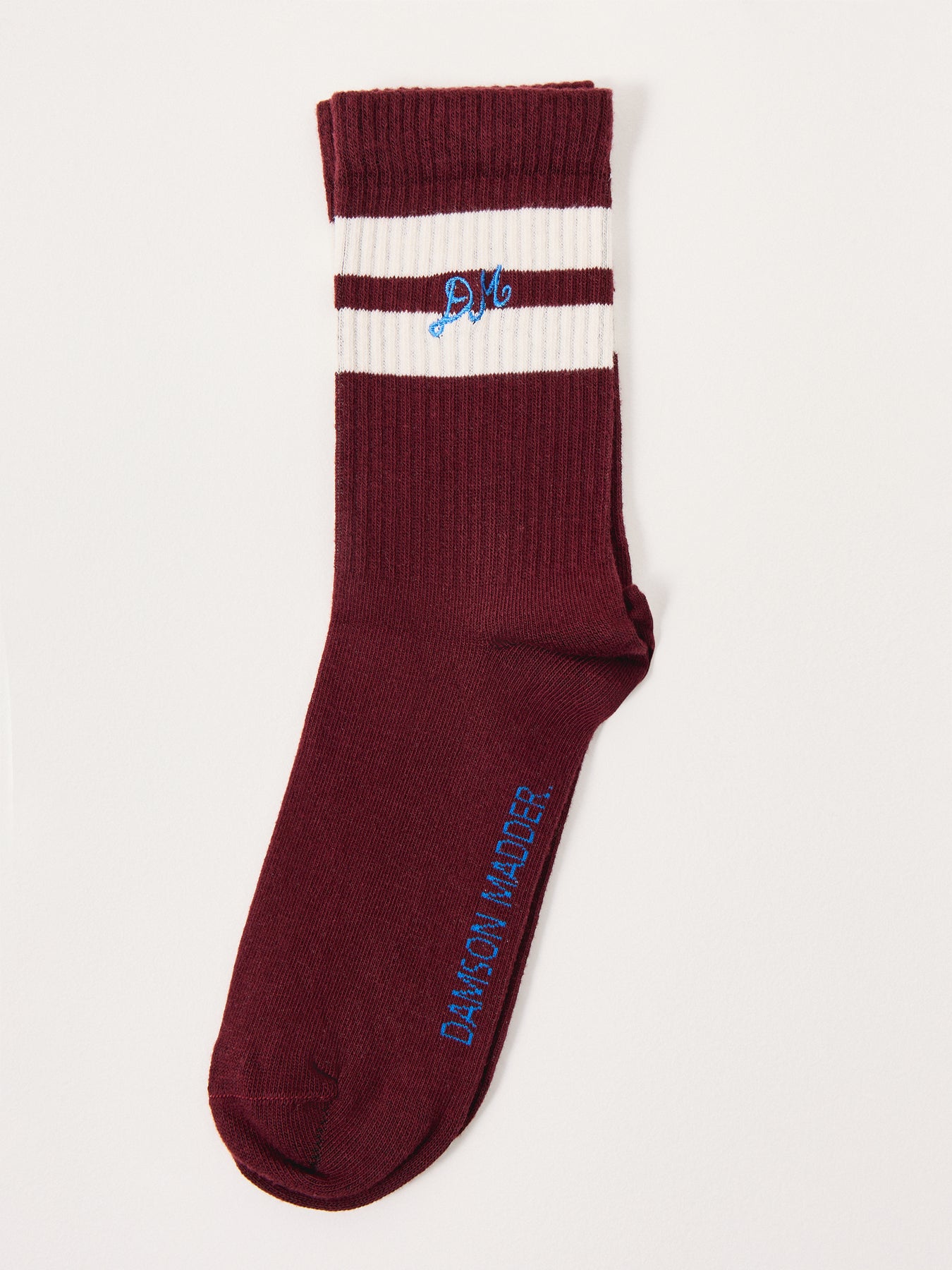Sporty Stripe Calf Socks Burgundy