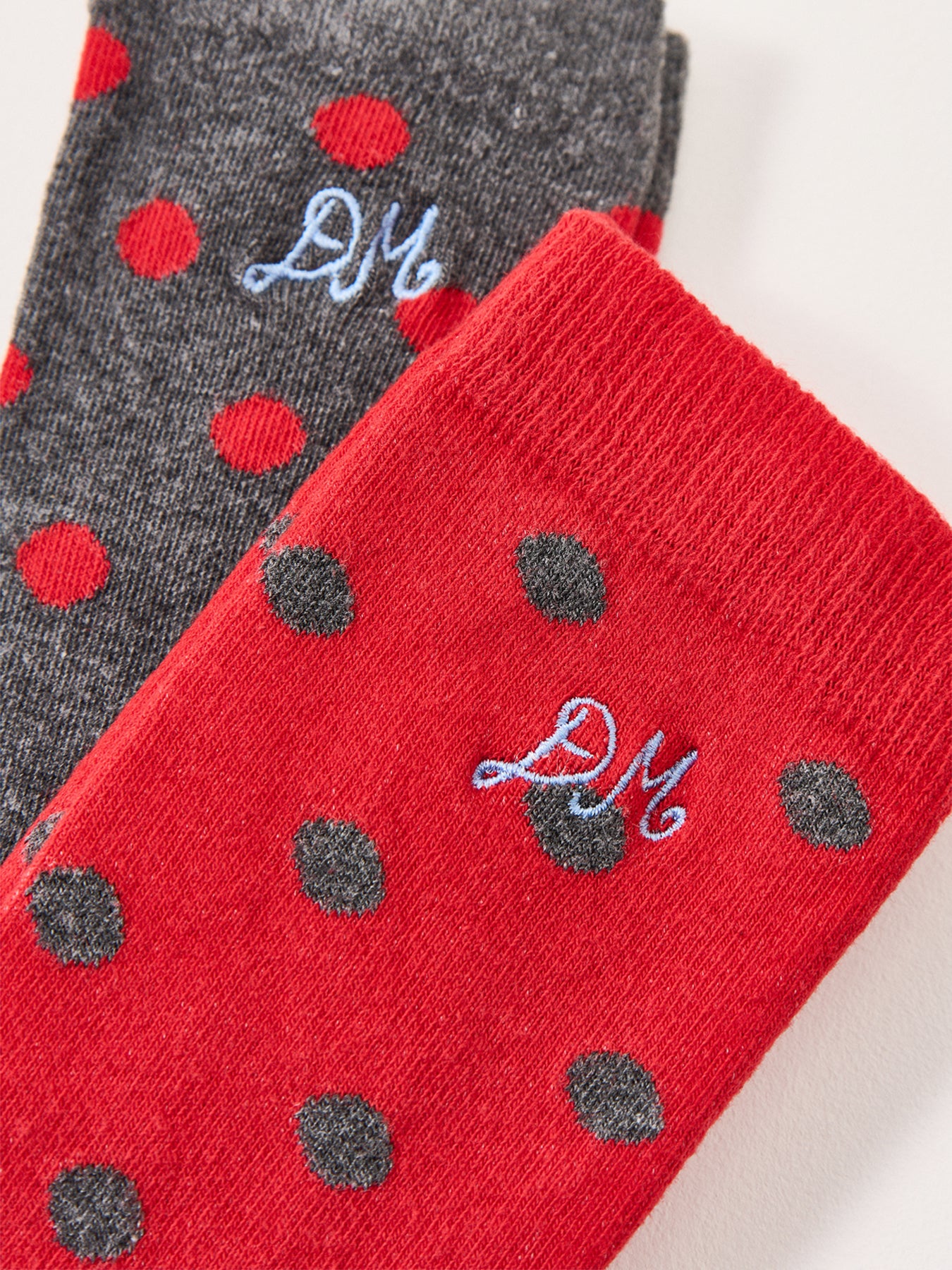 Spot Print Twin Pack Socks Red