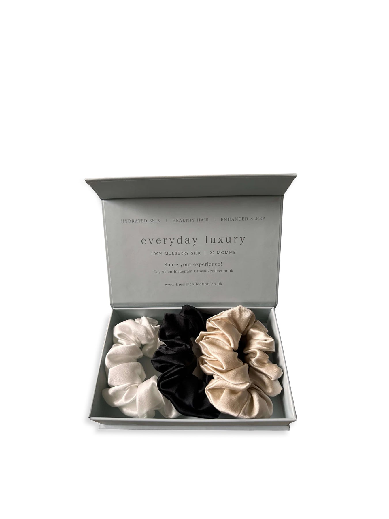 Classic Silk Scrunchies Set of 3 Neutral
