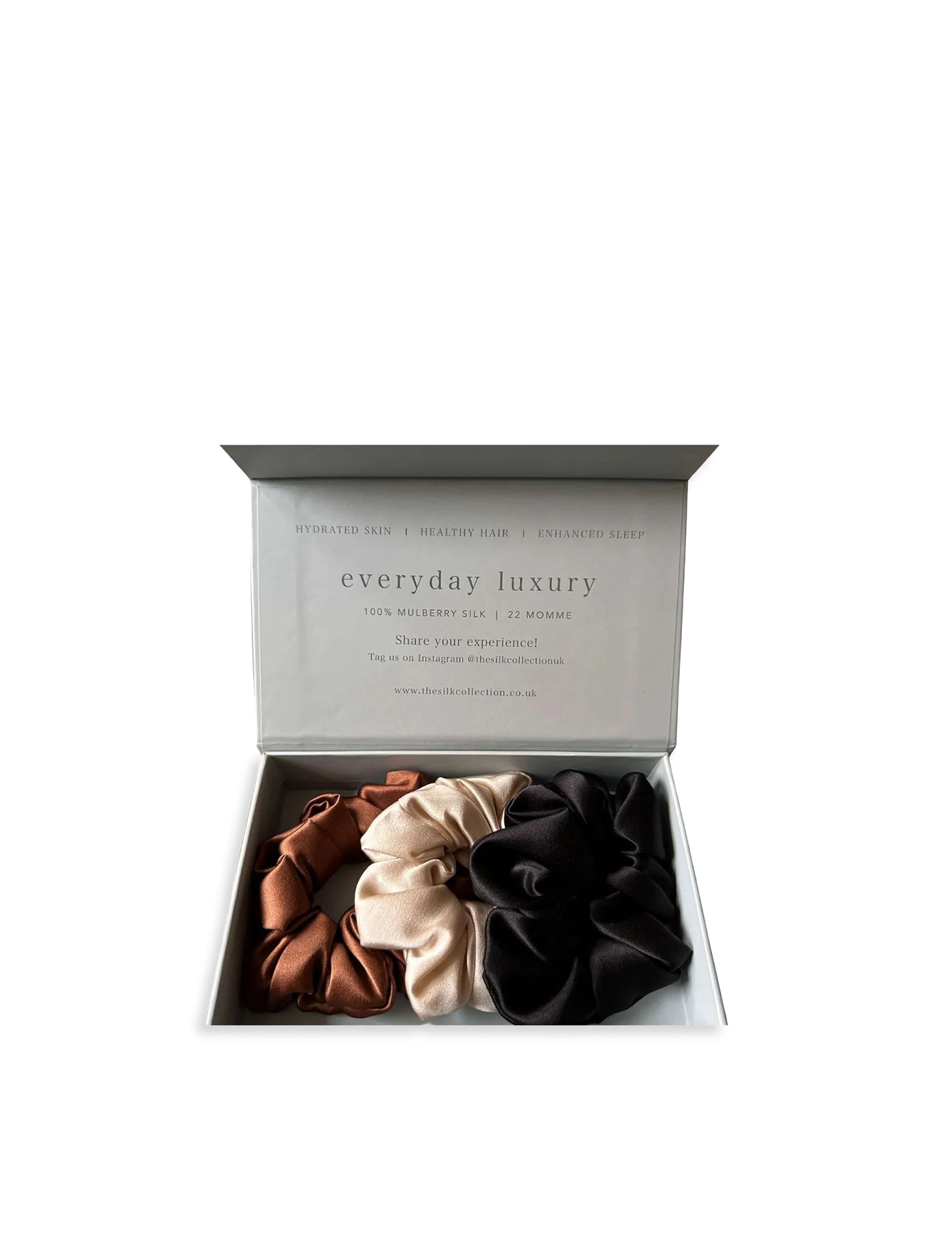 Classic Silk Scrunchies Set of 4 Neutral