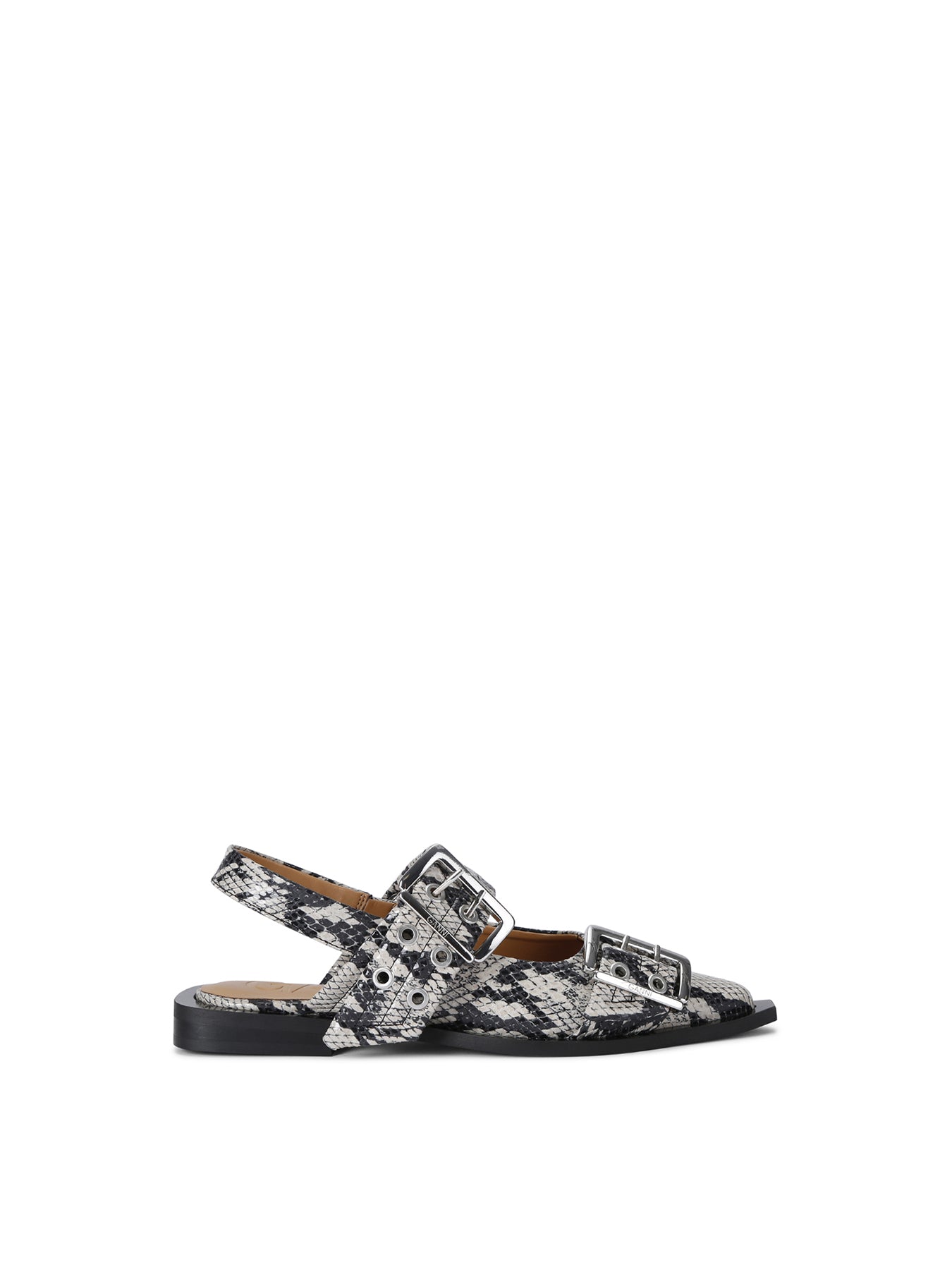 Buckle Ballerina Flats Grey