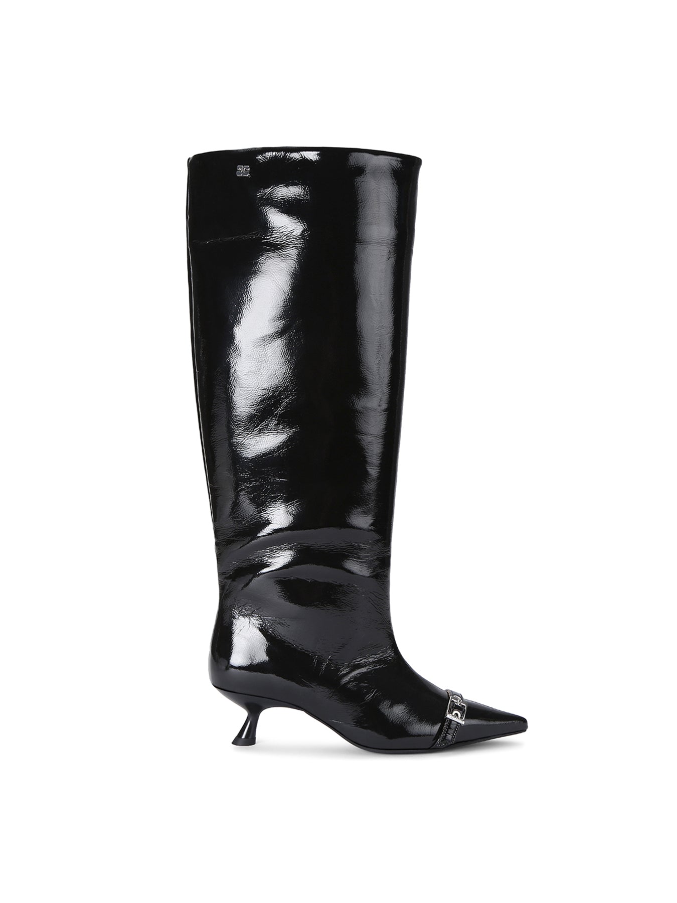 Eyelet Slouchy Boots Black