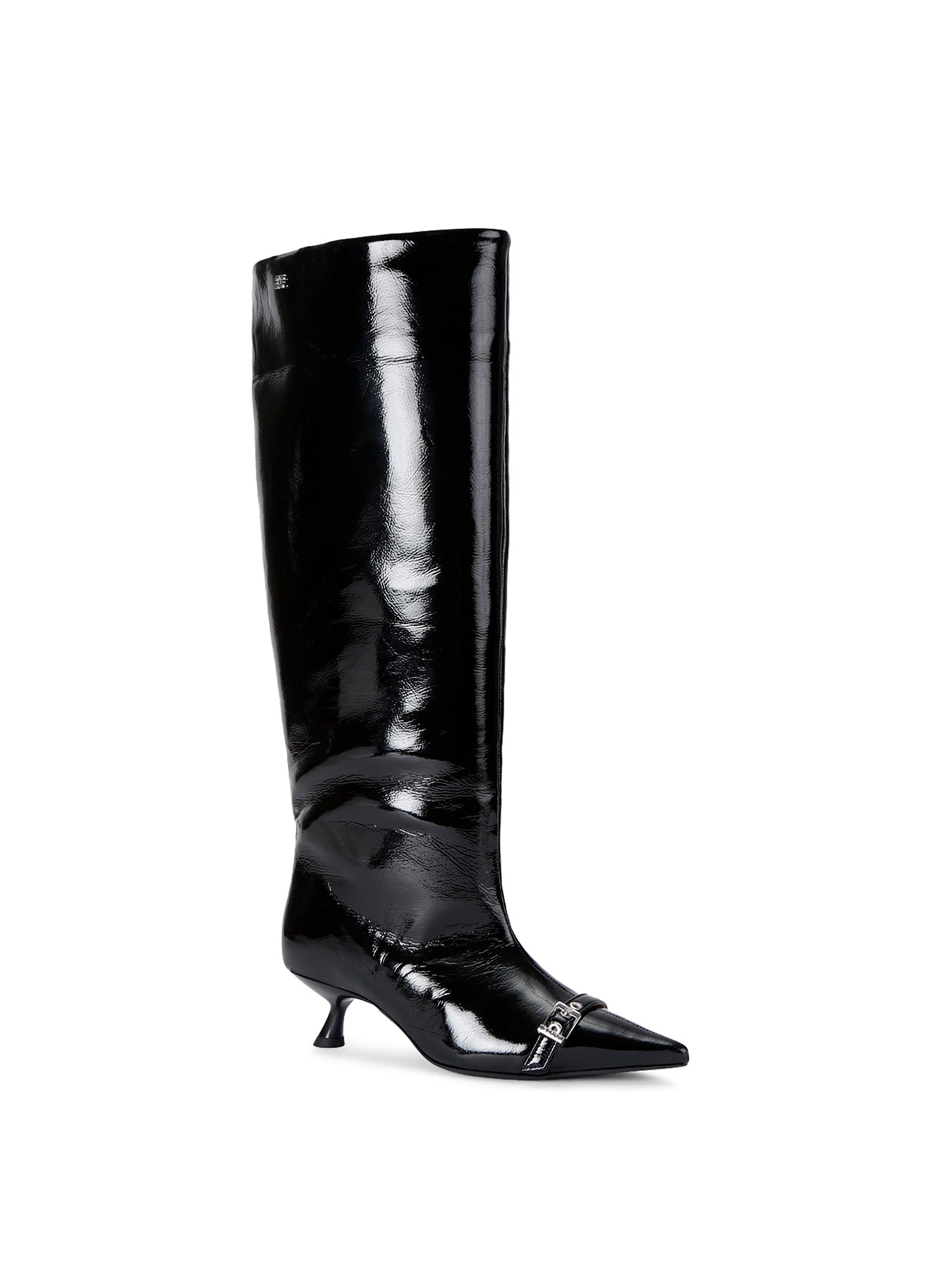 Eyelet Slouchy Boots Black