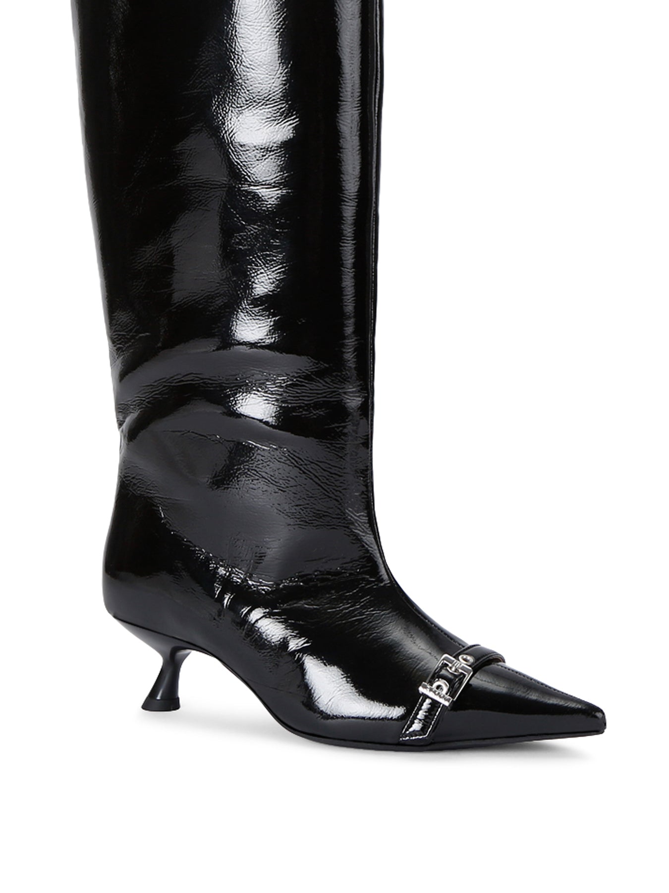 Eyelet Slouchy Boots Black