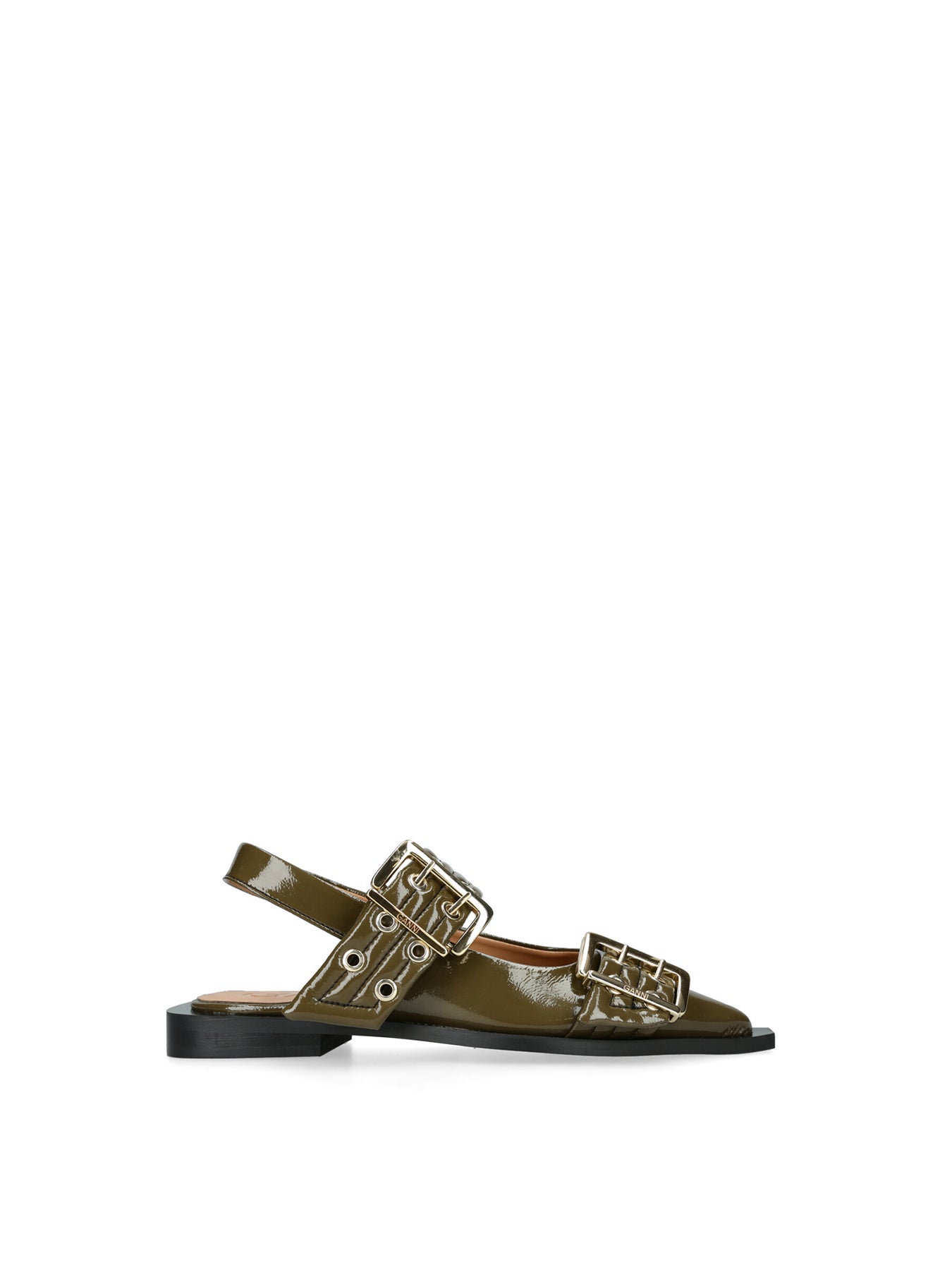 Buckle Ballerina Flats Green