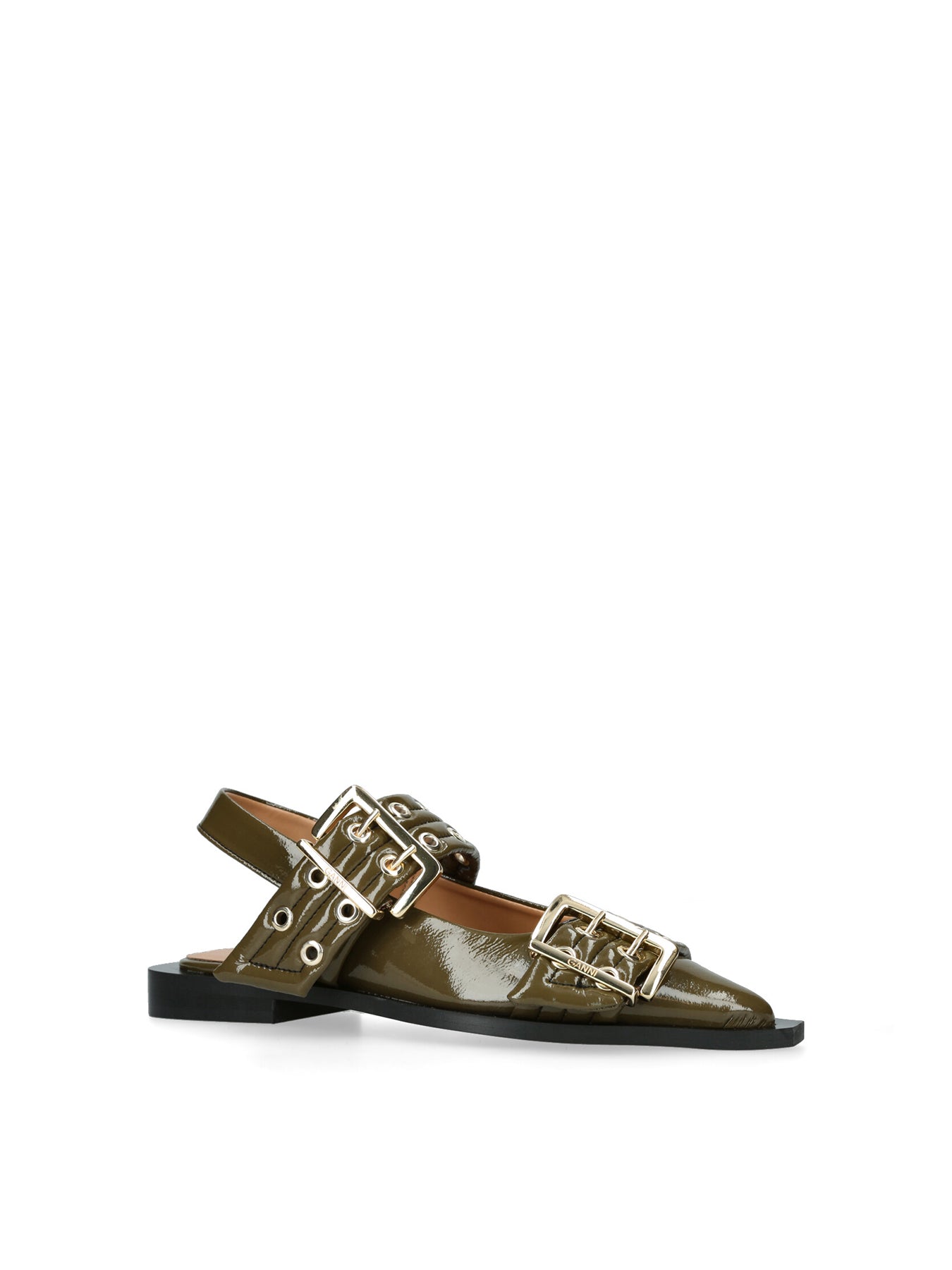 Buckle Ballerina Flats Green