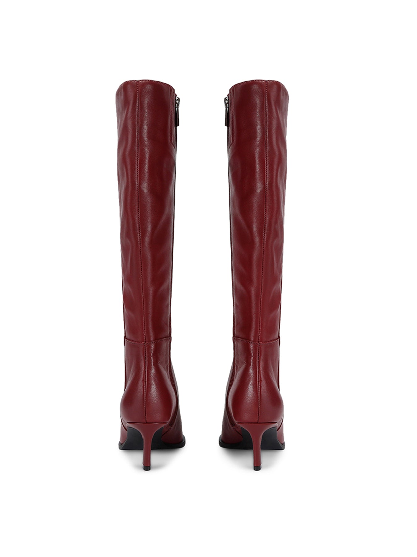 Lucid Knee High Heeled Boots Red