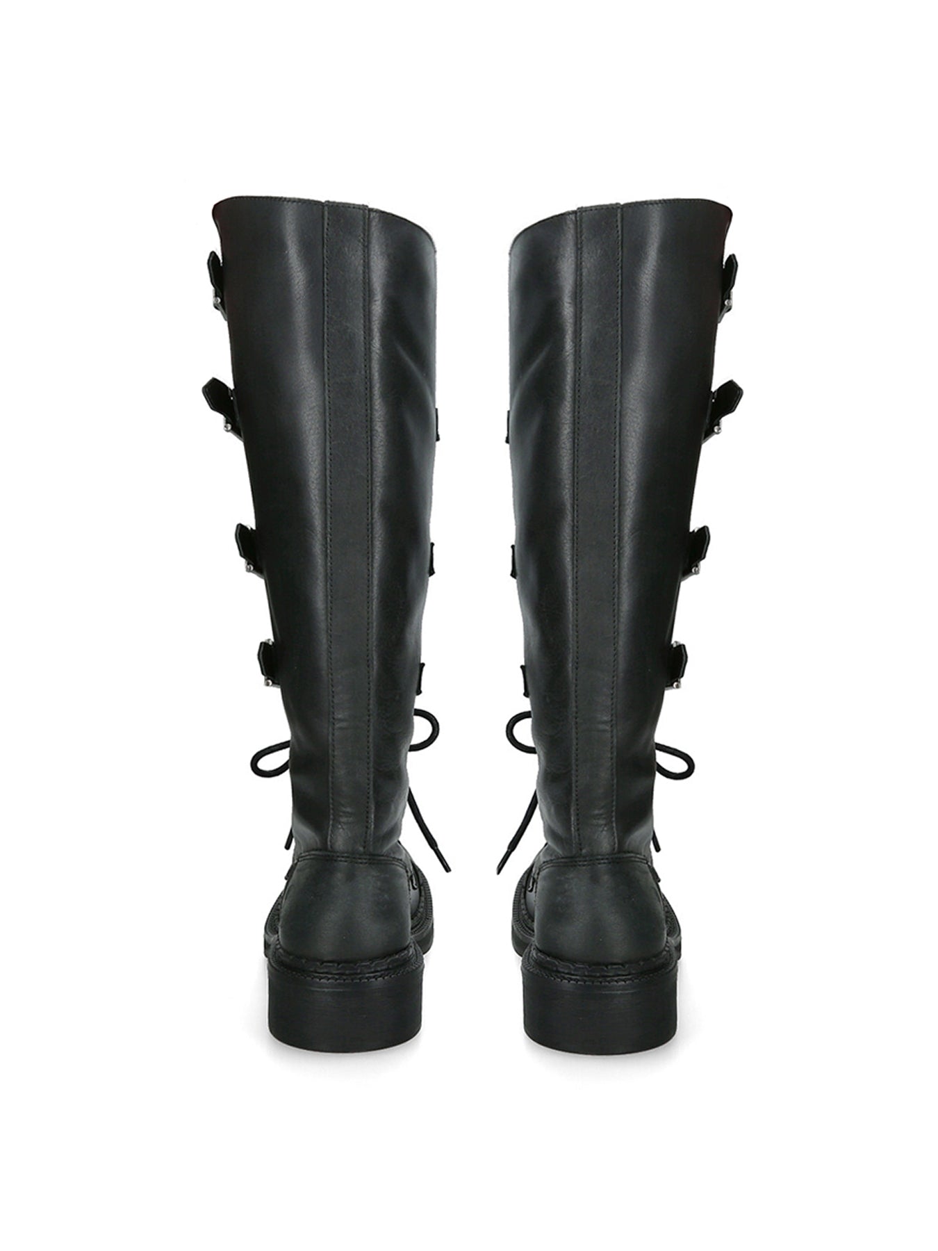 Rox Buckle Leather Boots Black