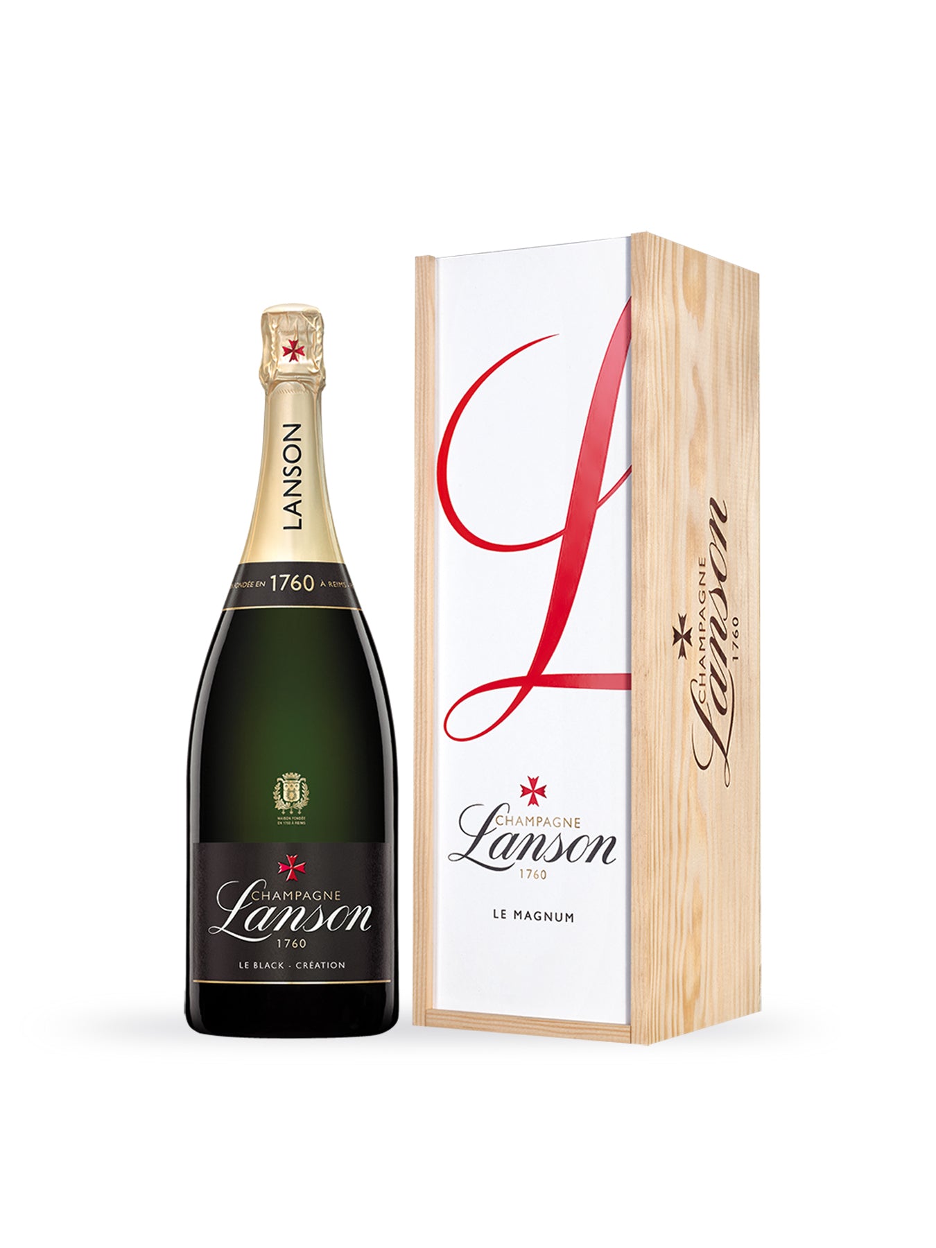 Lanson Le Black Creation NV Champagne Magnum Wooden Gift Box