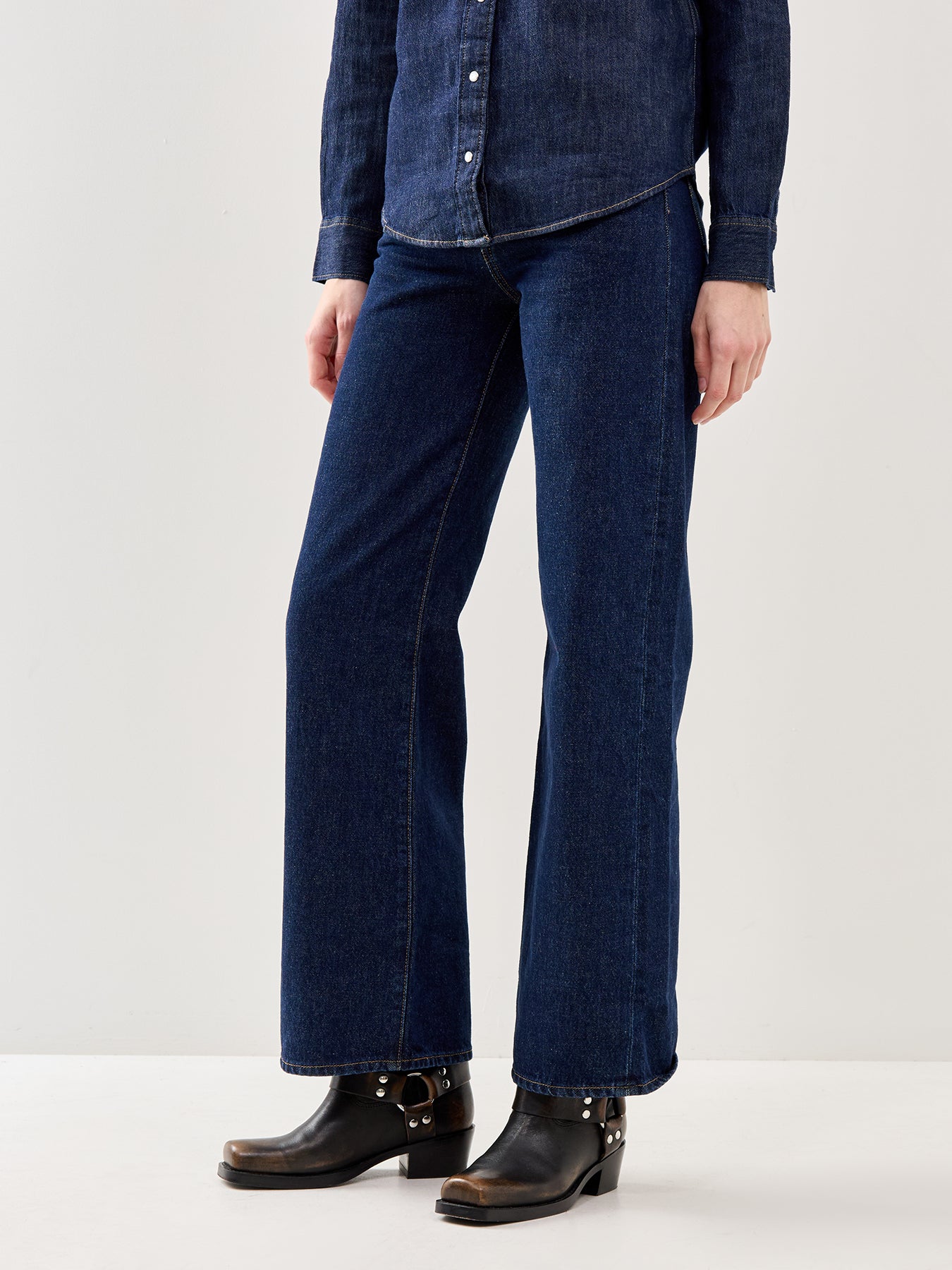 Ribcage Wide Leg Jeans Dark Indigo