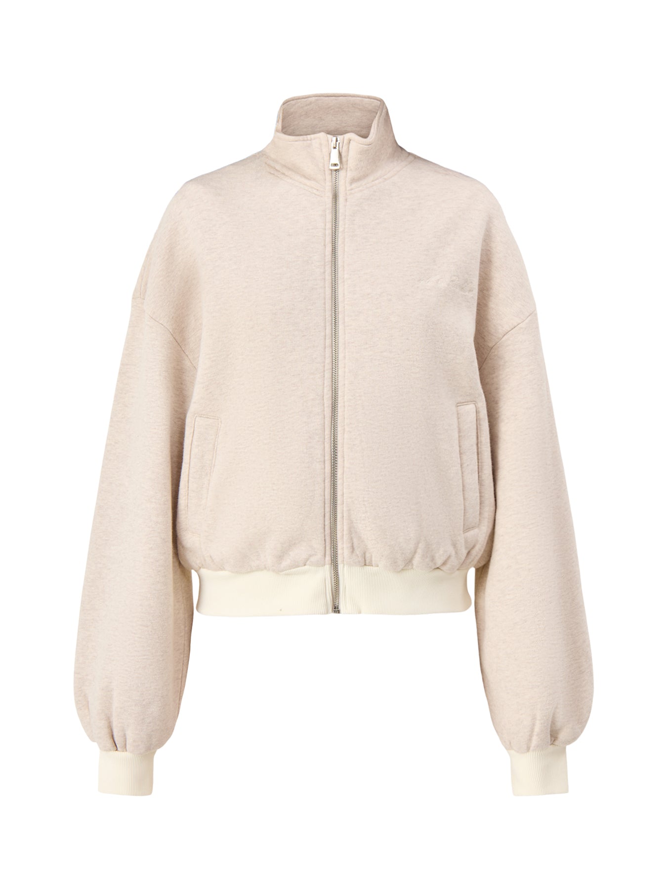 Josefina Contrast Rib Zip Sweat Grey