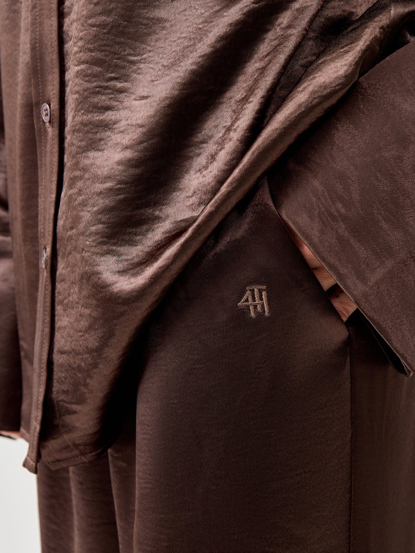 Zelda Satin Trouser Brown