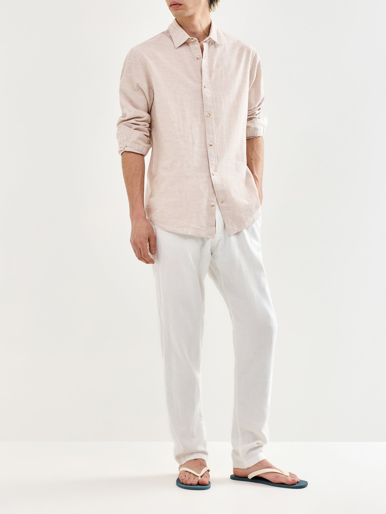 Summer Linen Blend Shirt Cream