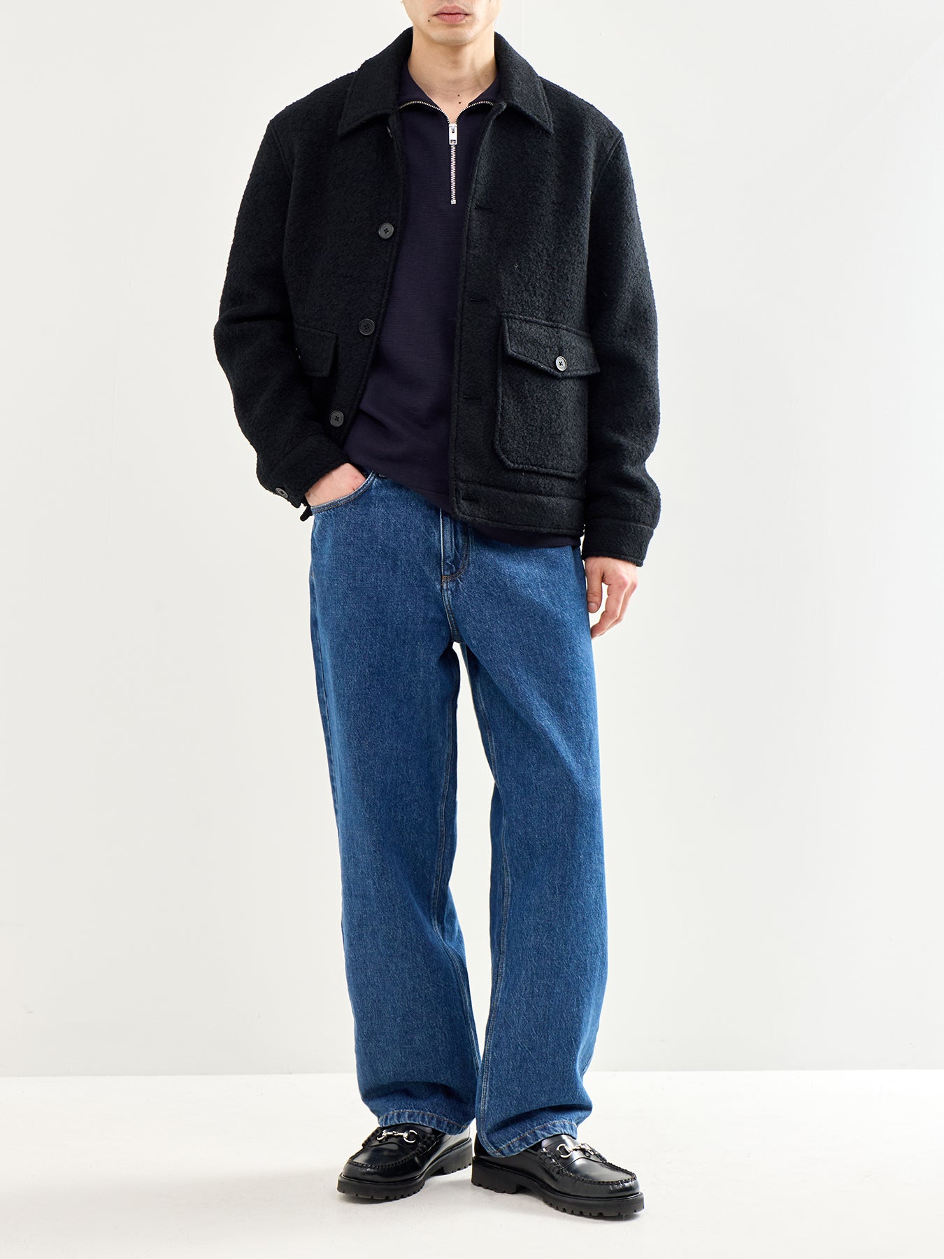 Spring Knit Half Zip Navy