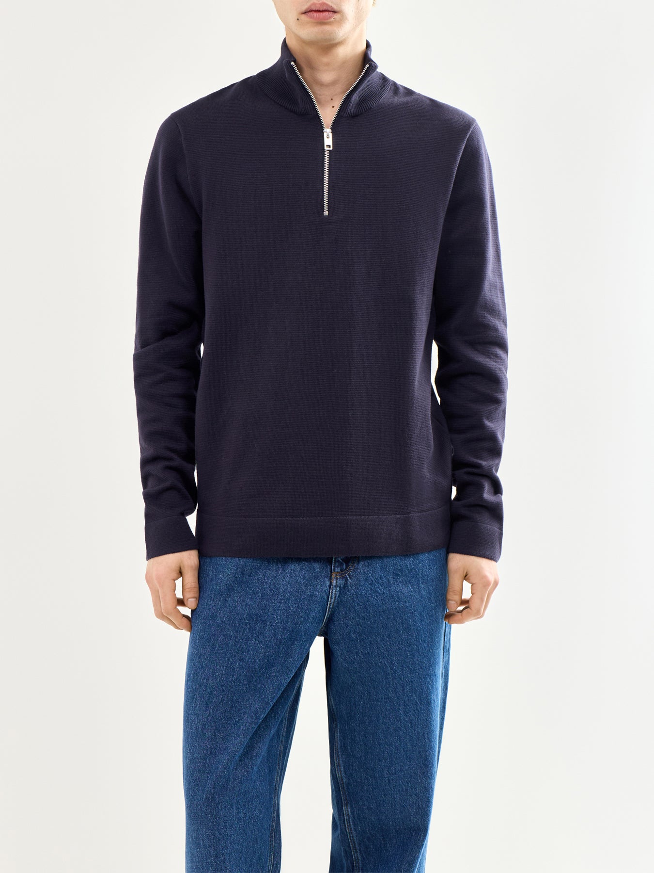Spring Knit Half Zip Navy