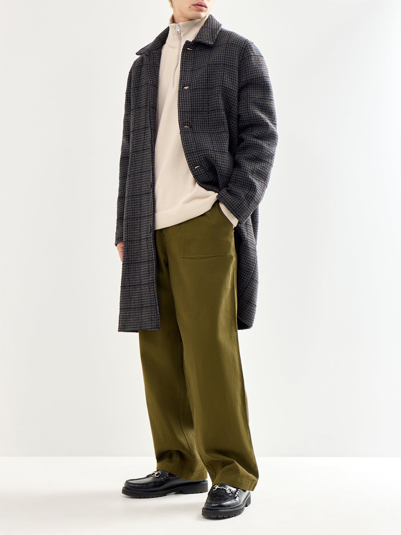 Spring Knit Half Zip Beige