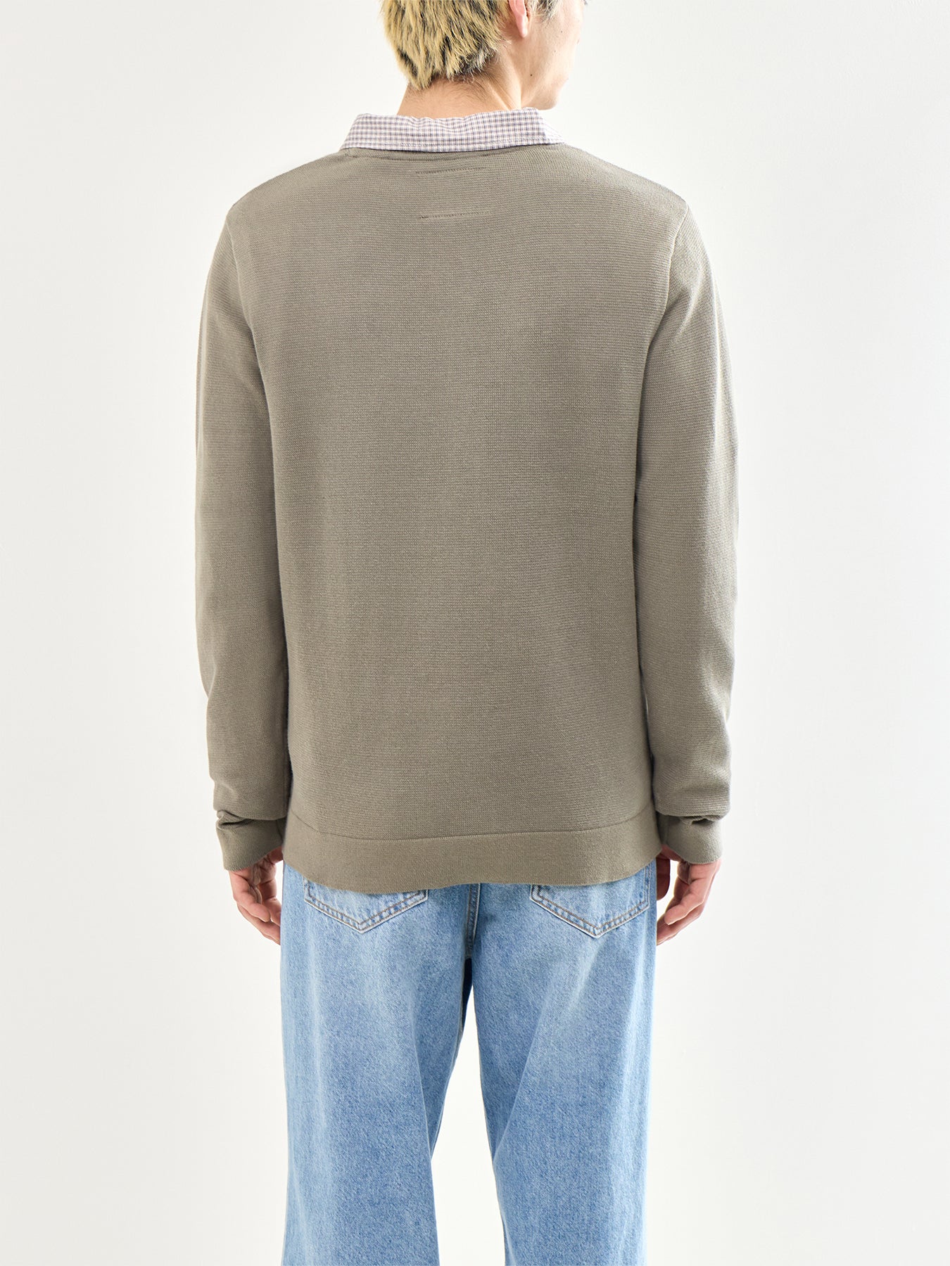 Spring Knit Crew Neck Olive