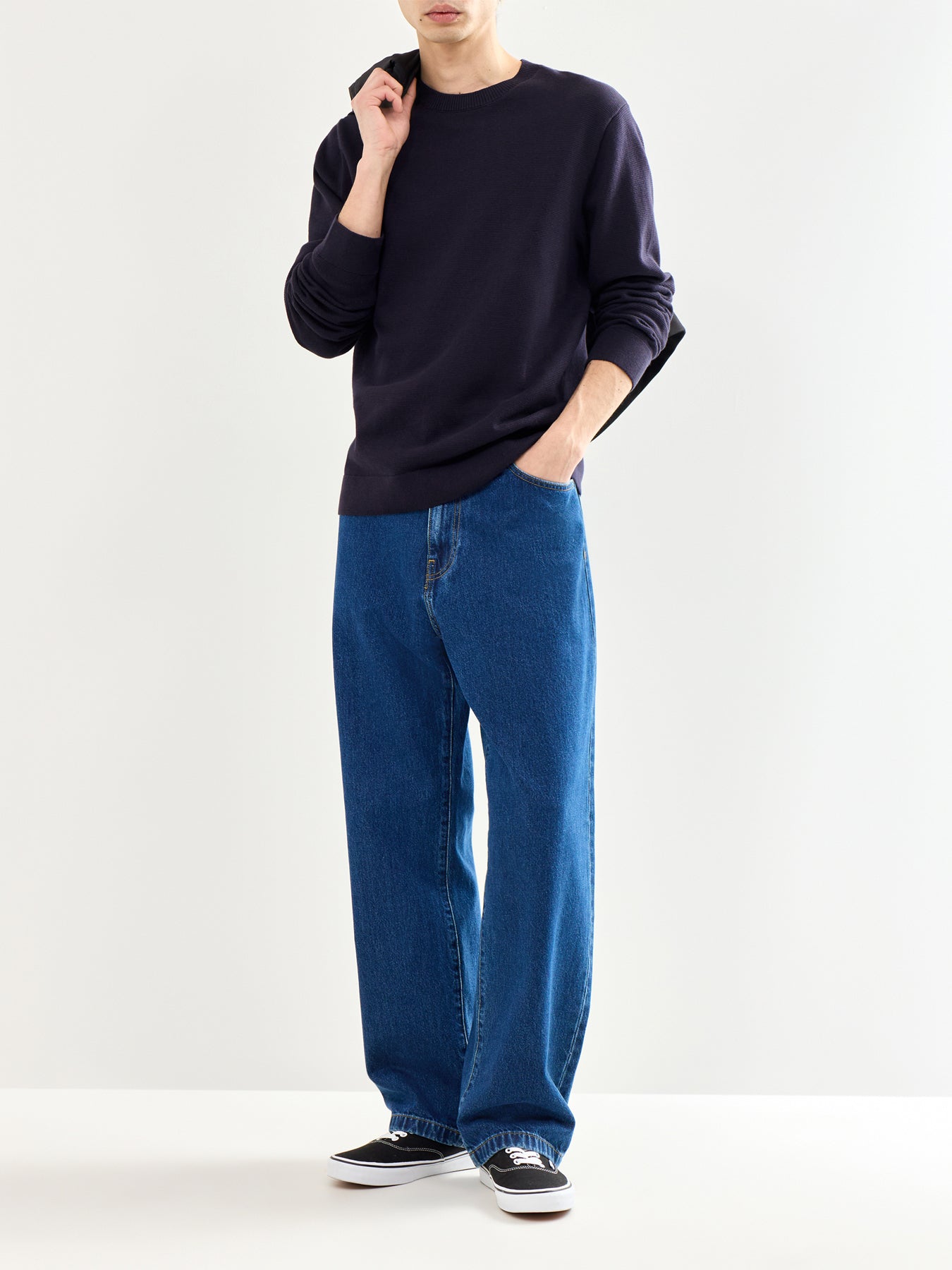 Spring Knit Crew Neck Navy
