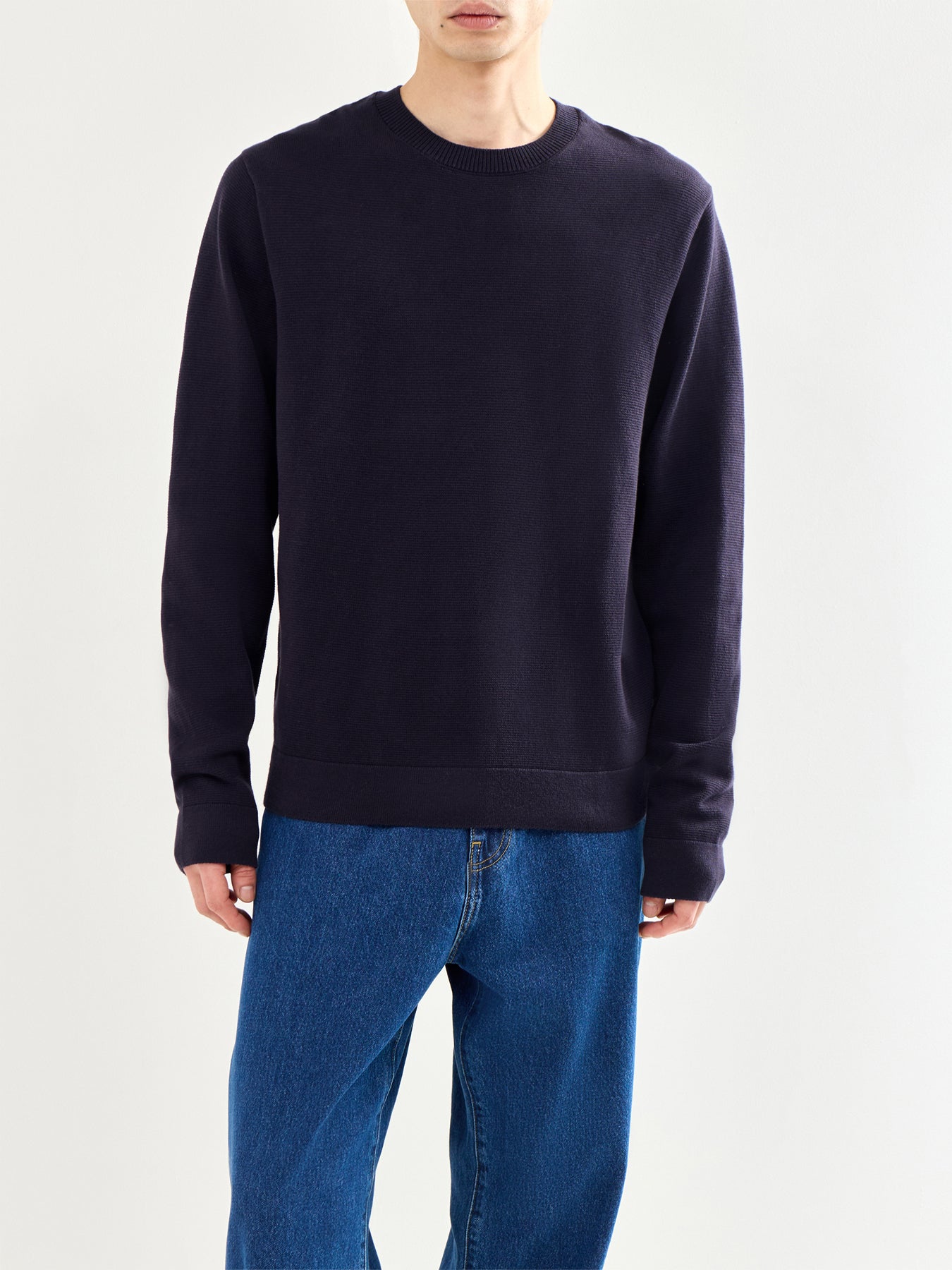 Spring Knit Crew Neck Navy