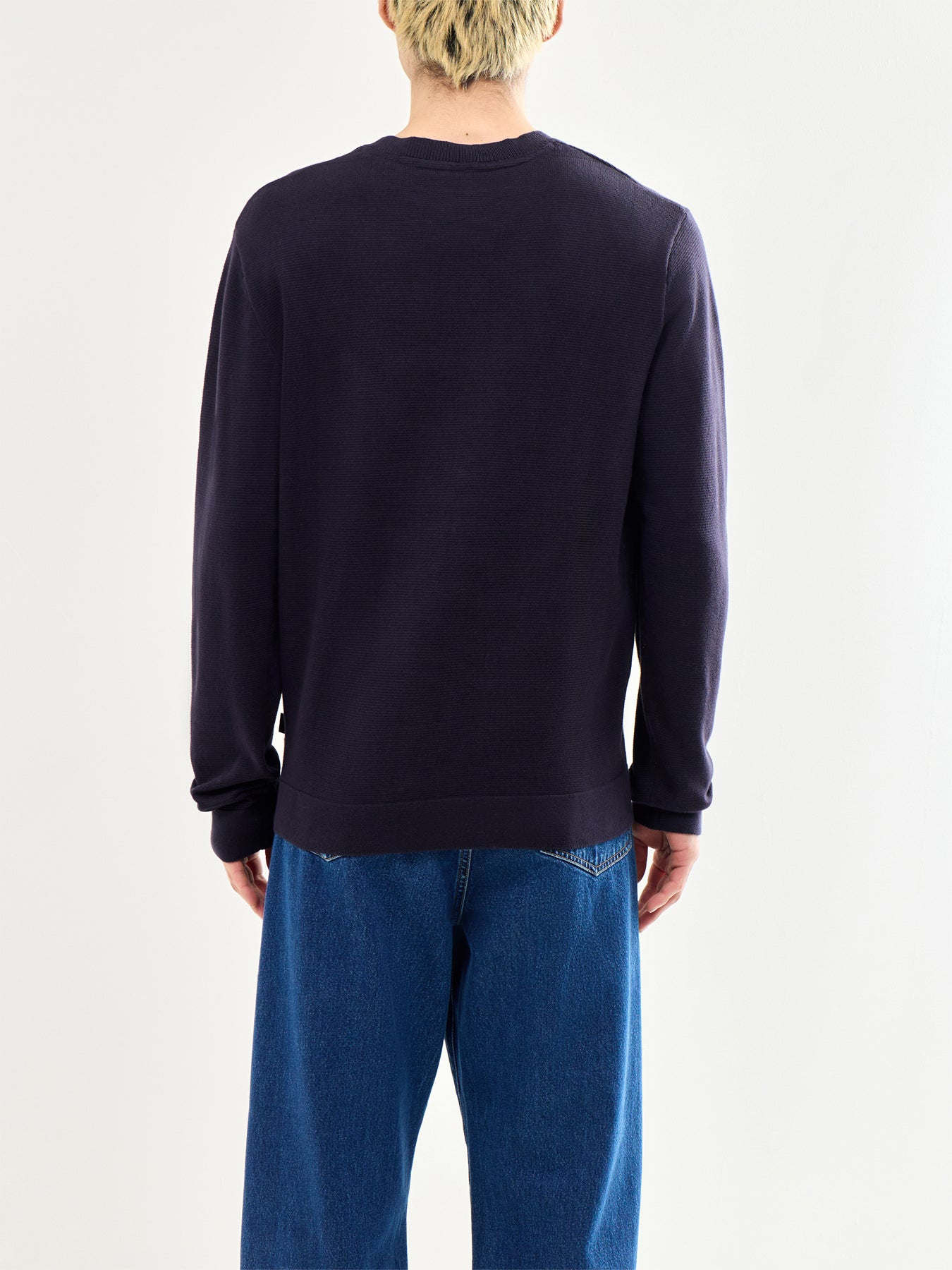 Spring Knit Crew Neck Navy