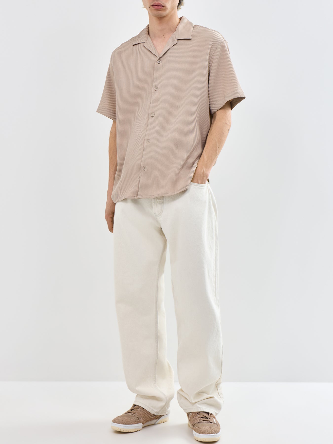 Short Sleeve Resort Shirt Cream