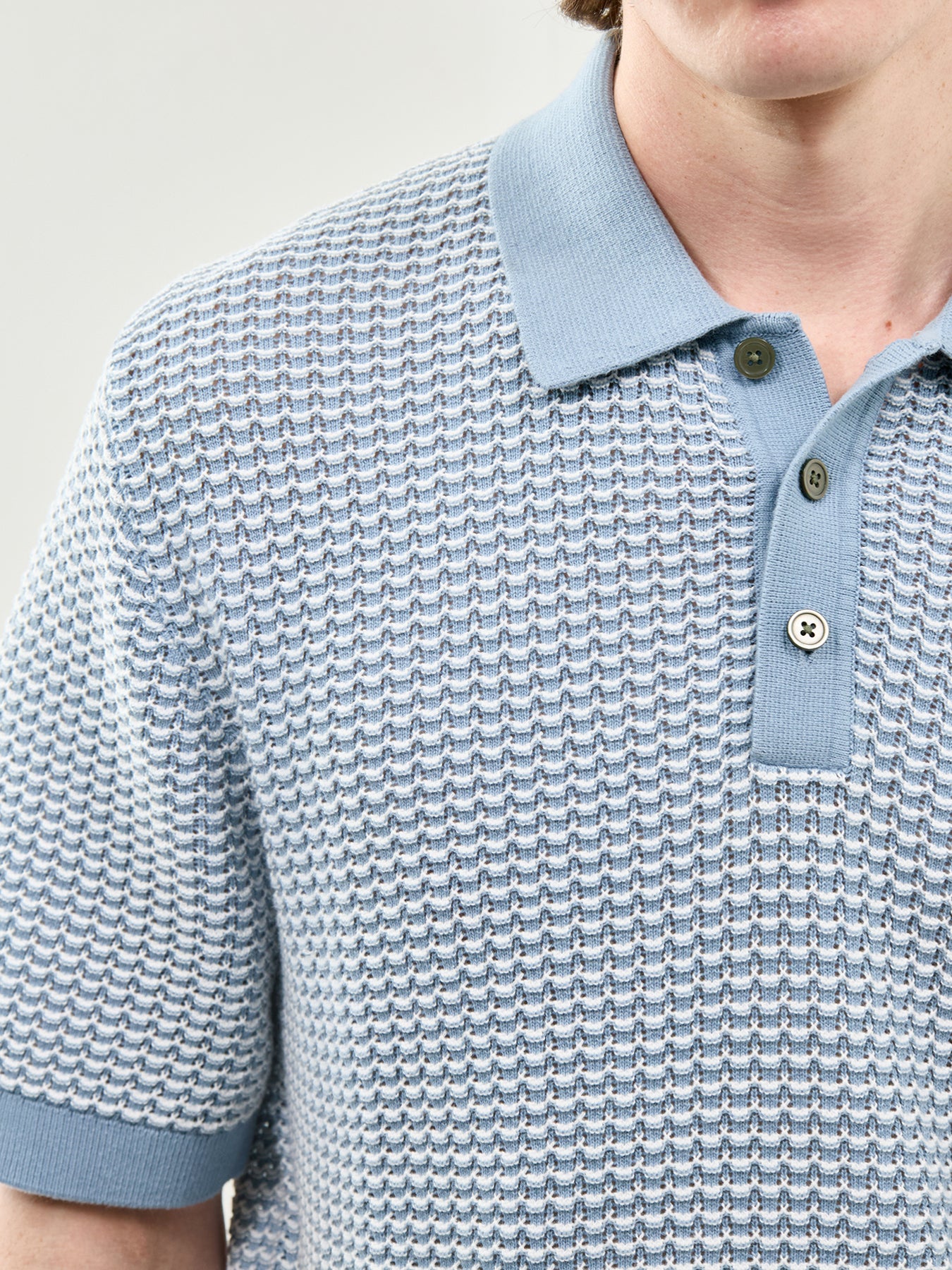 Knitted Polo Shirt Blue