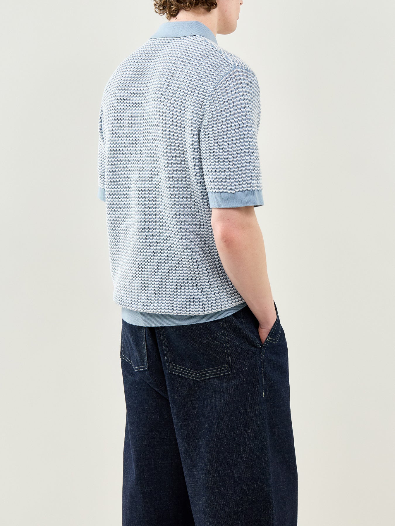 Knitted Polo Shirt Blue