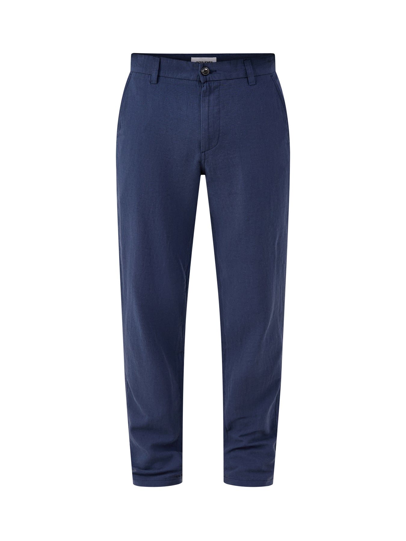 Linen Blend Chino Trousers Navy