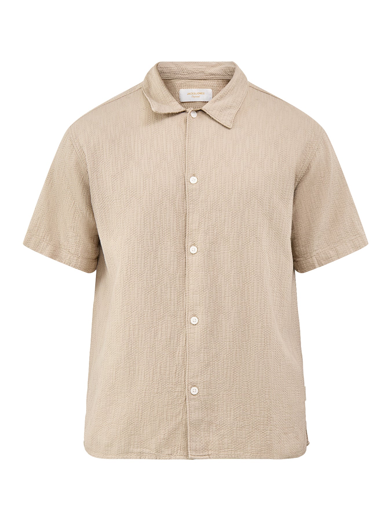 Montauk Wavy Texture Short Sleeve Shirt Beige