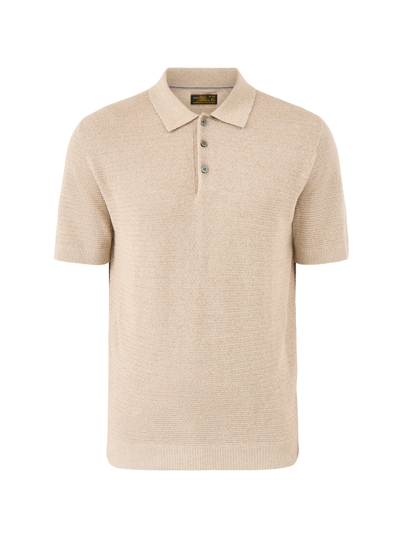 Knit Polo Shirt Beige