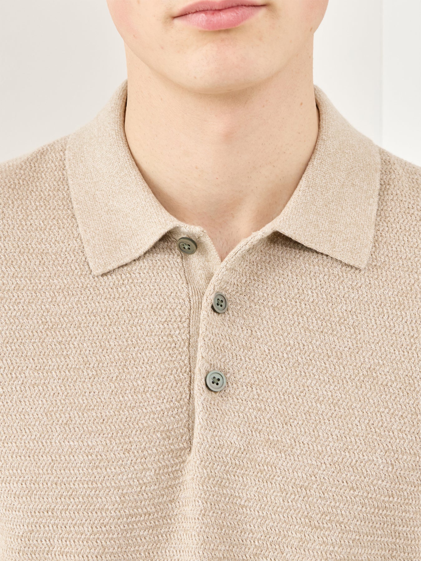 Knit Polo Shirt Beige