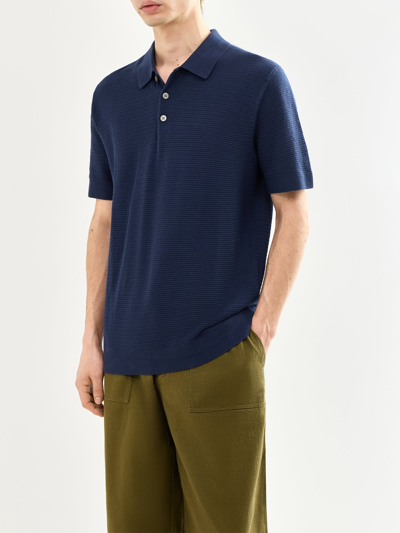 Knit Polo Shirt Navy
