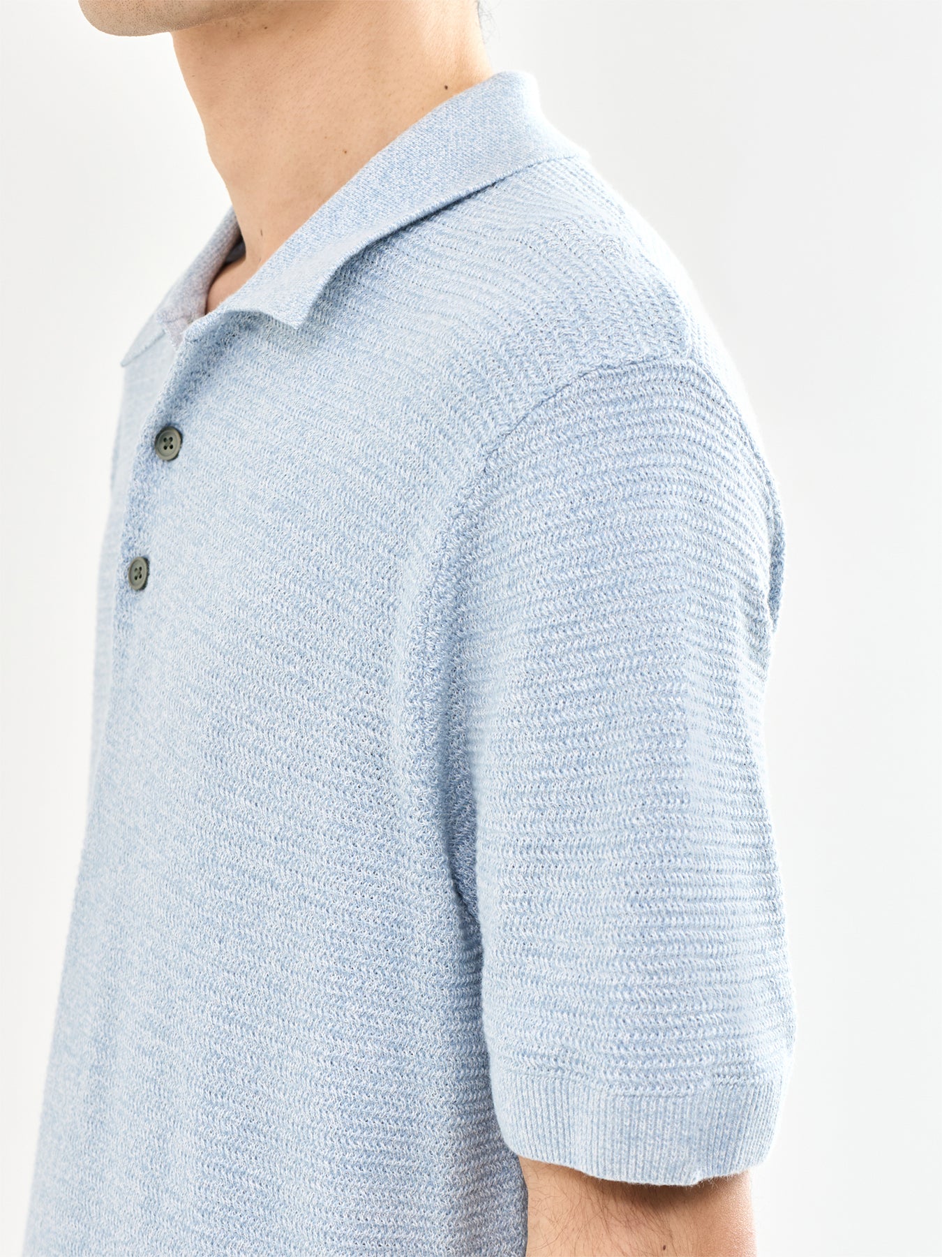 Knit Polo Shirt Blue