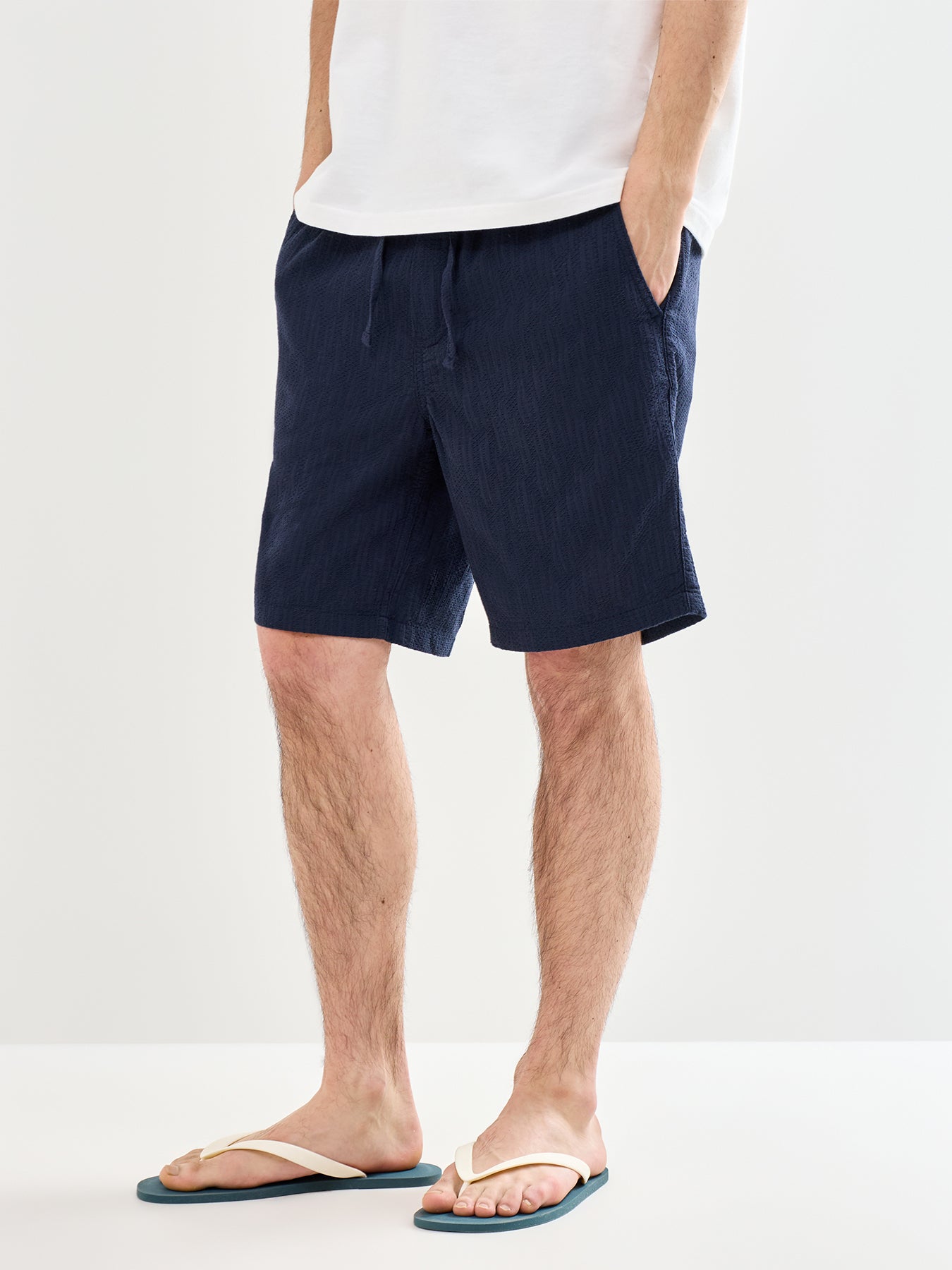 Jaiden Wavy Sweat Shorts Navy