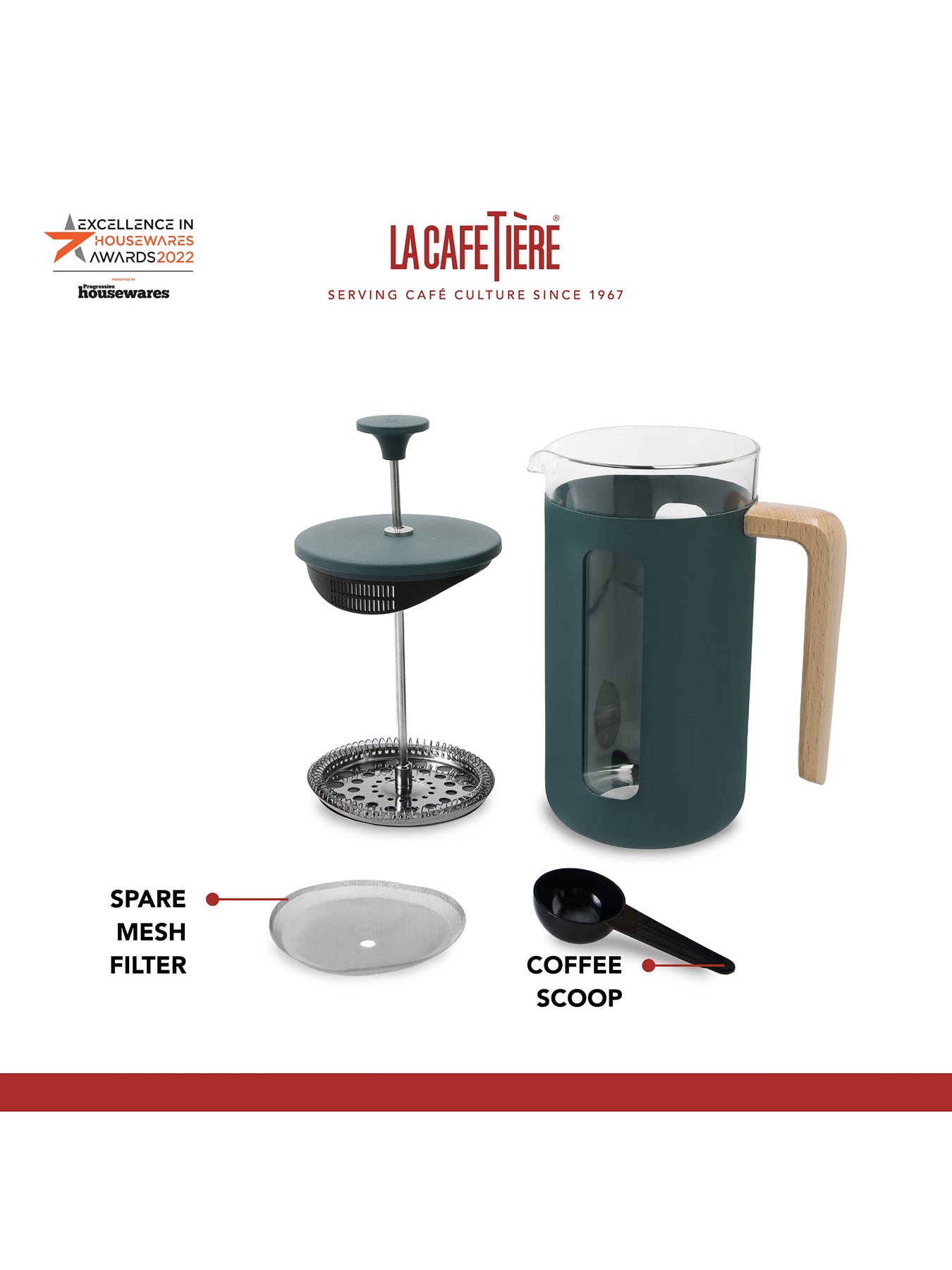 Pisa 8 Cup Cafetiere Green