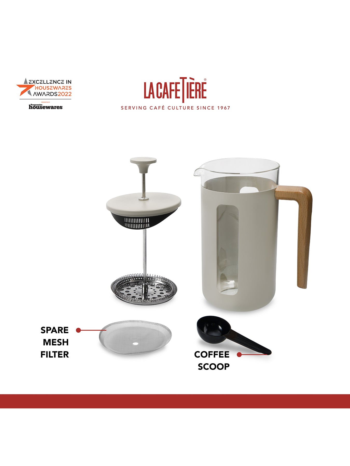 Pisa 8 Cup Cafetiere Cream