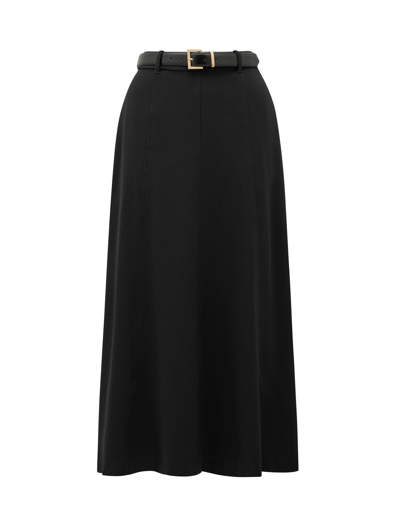 Celine Belted Midi Skirt Black