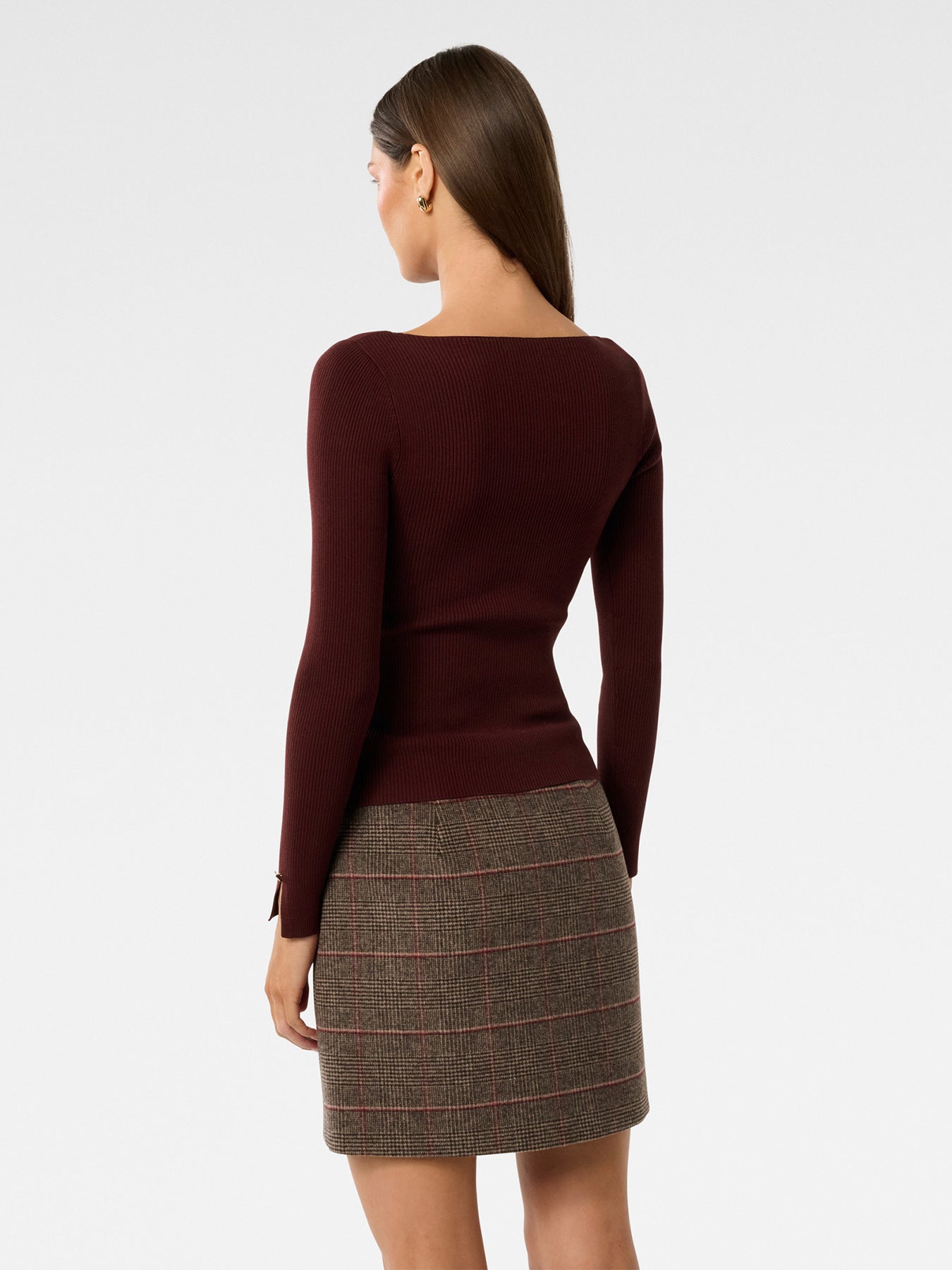 Alaia Ribbed Knitted Top Red