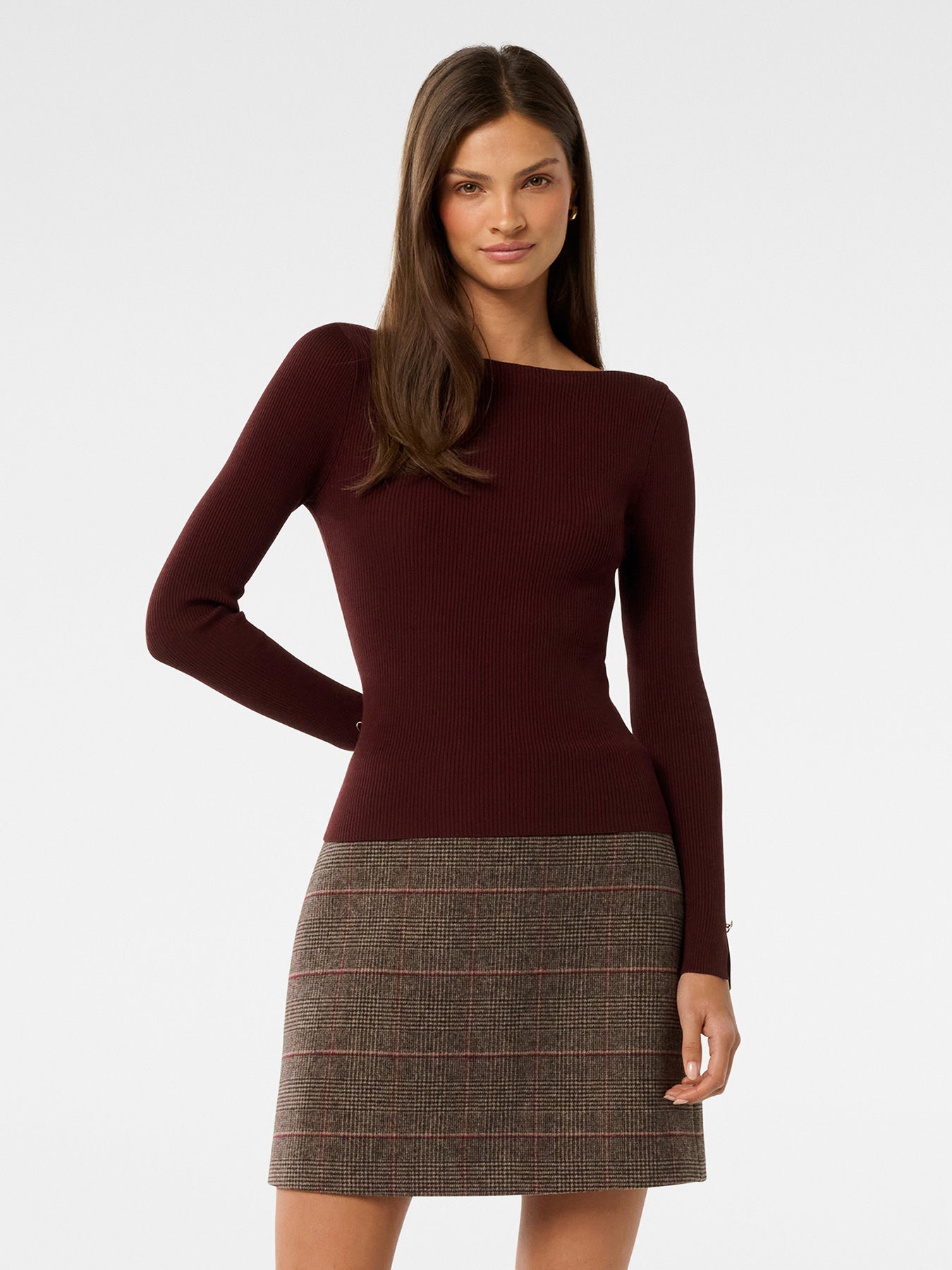 Alaia Ribbed Knitted Top Red