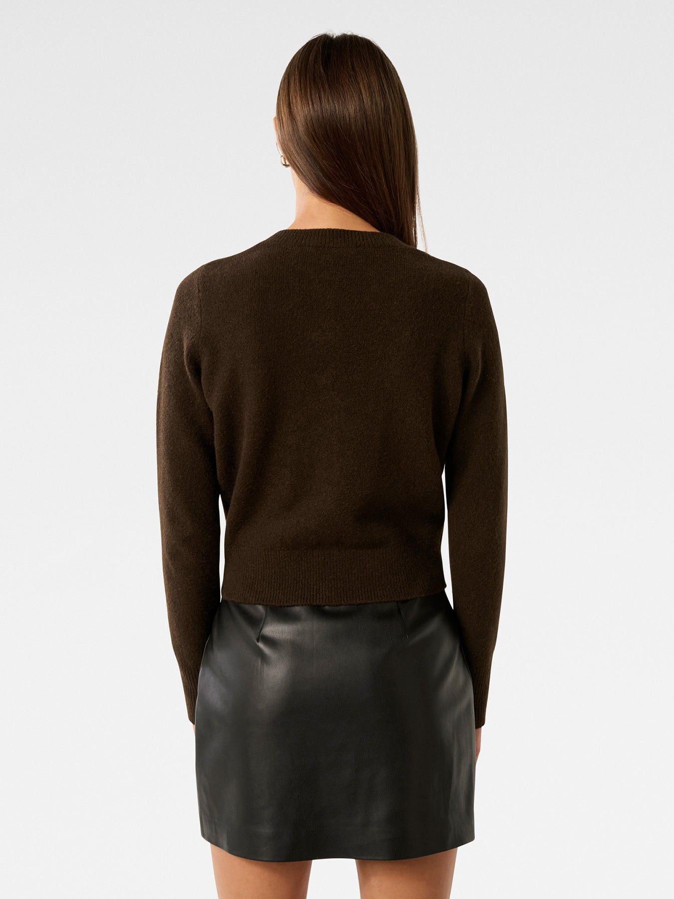 May Crew Neck Cardigan Brown