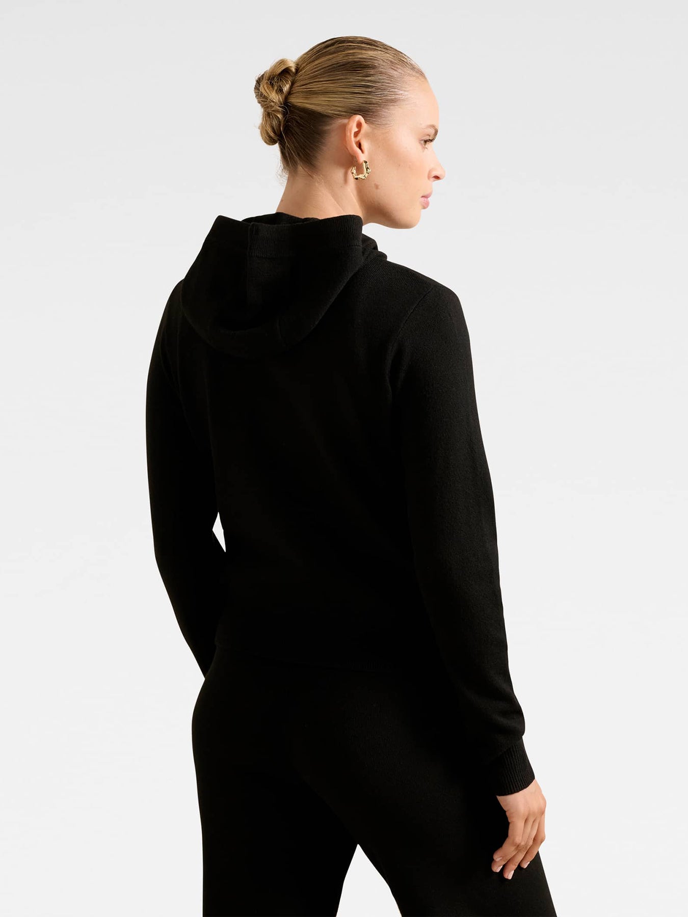Hazel Knitted Lounge Hoodie Black
