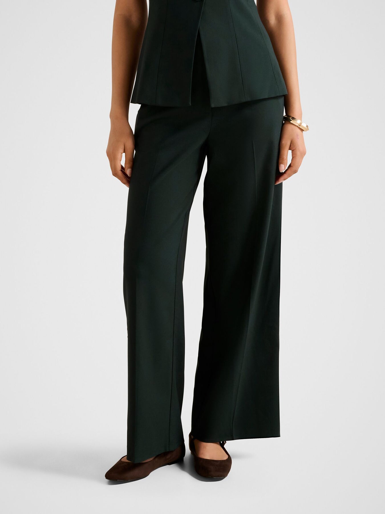 Frieda High Waist Wide Leg Pants Green