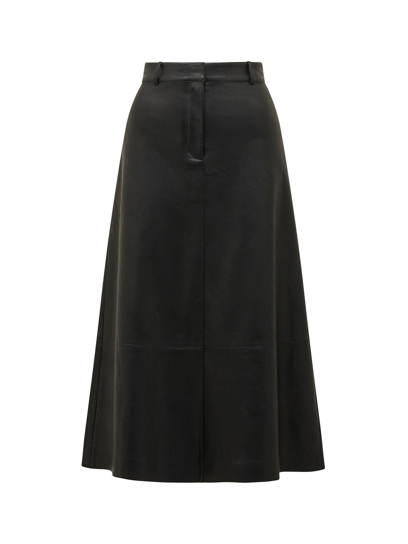 Jaelyn Vegan Leather Midi Skirt Red