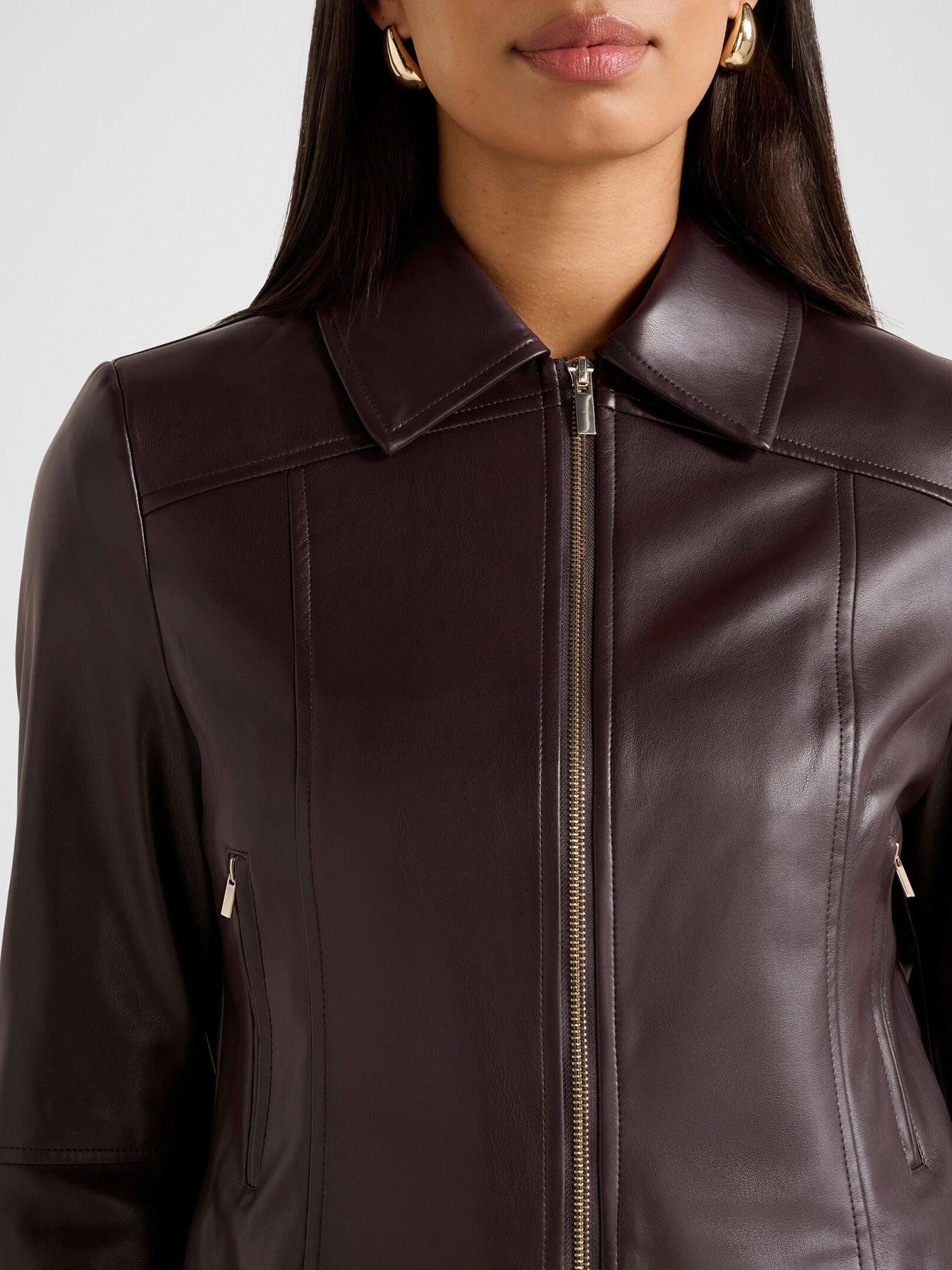 Addison Vegan Leather Jacket Red