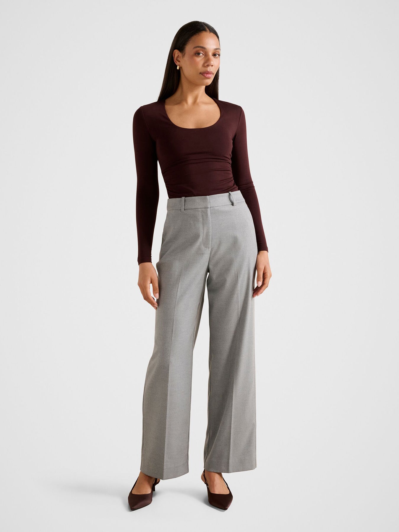 Raine Straight Leg Pants Grey