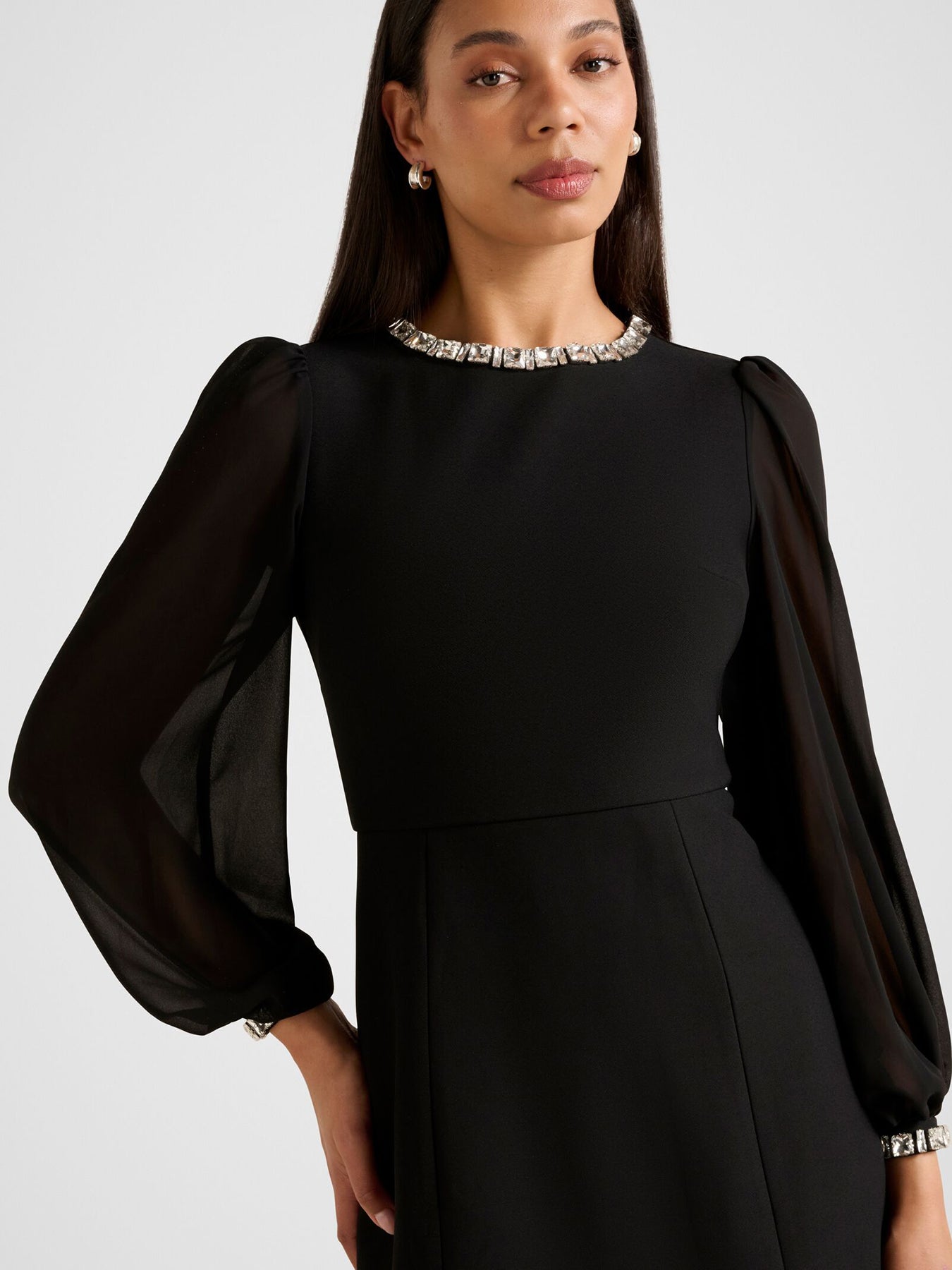 Indiana Embellished Mini Dress Black