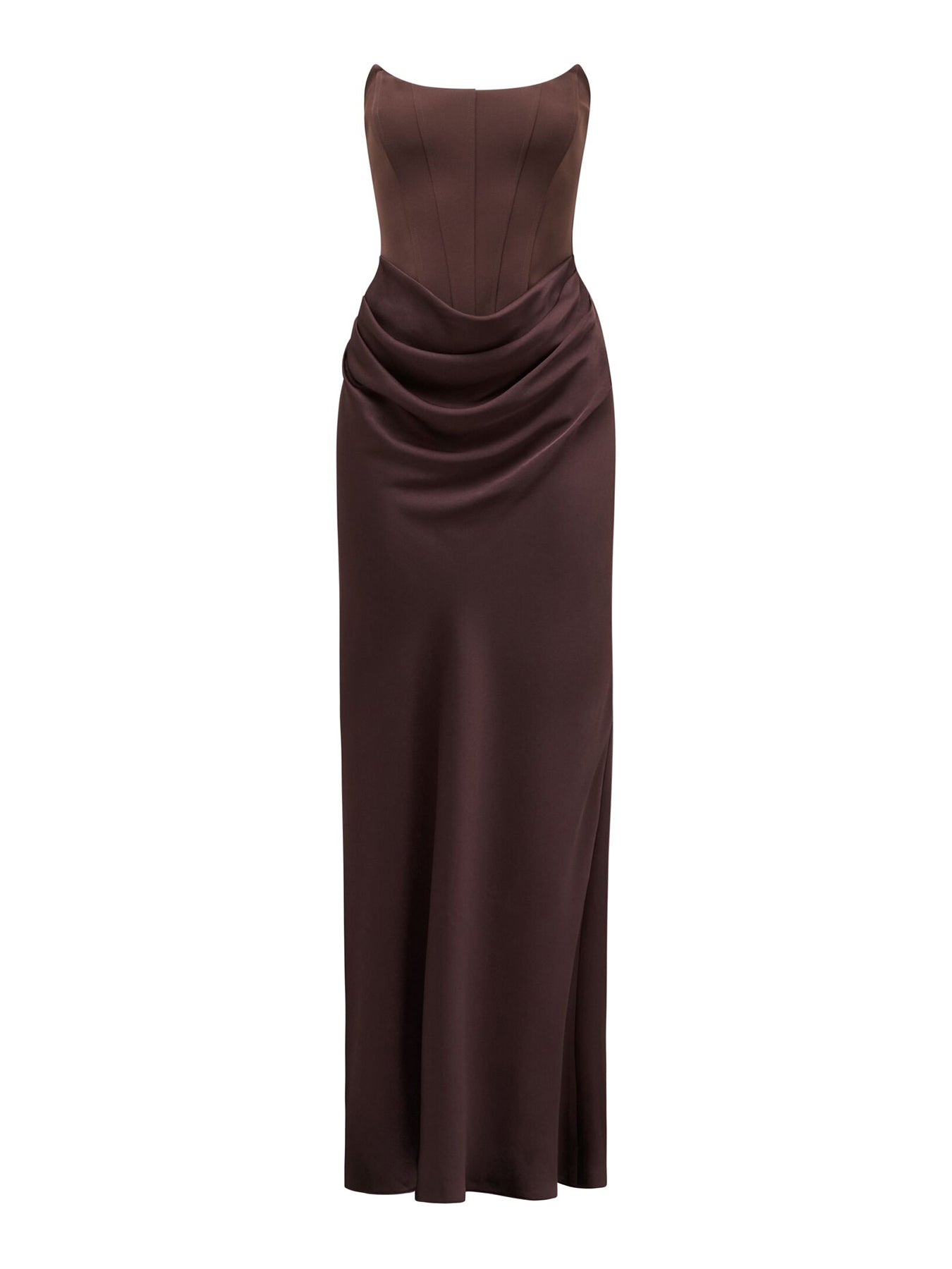 Isra Strapless Maxi Dress Brown